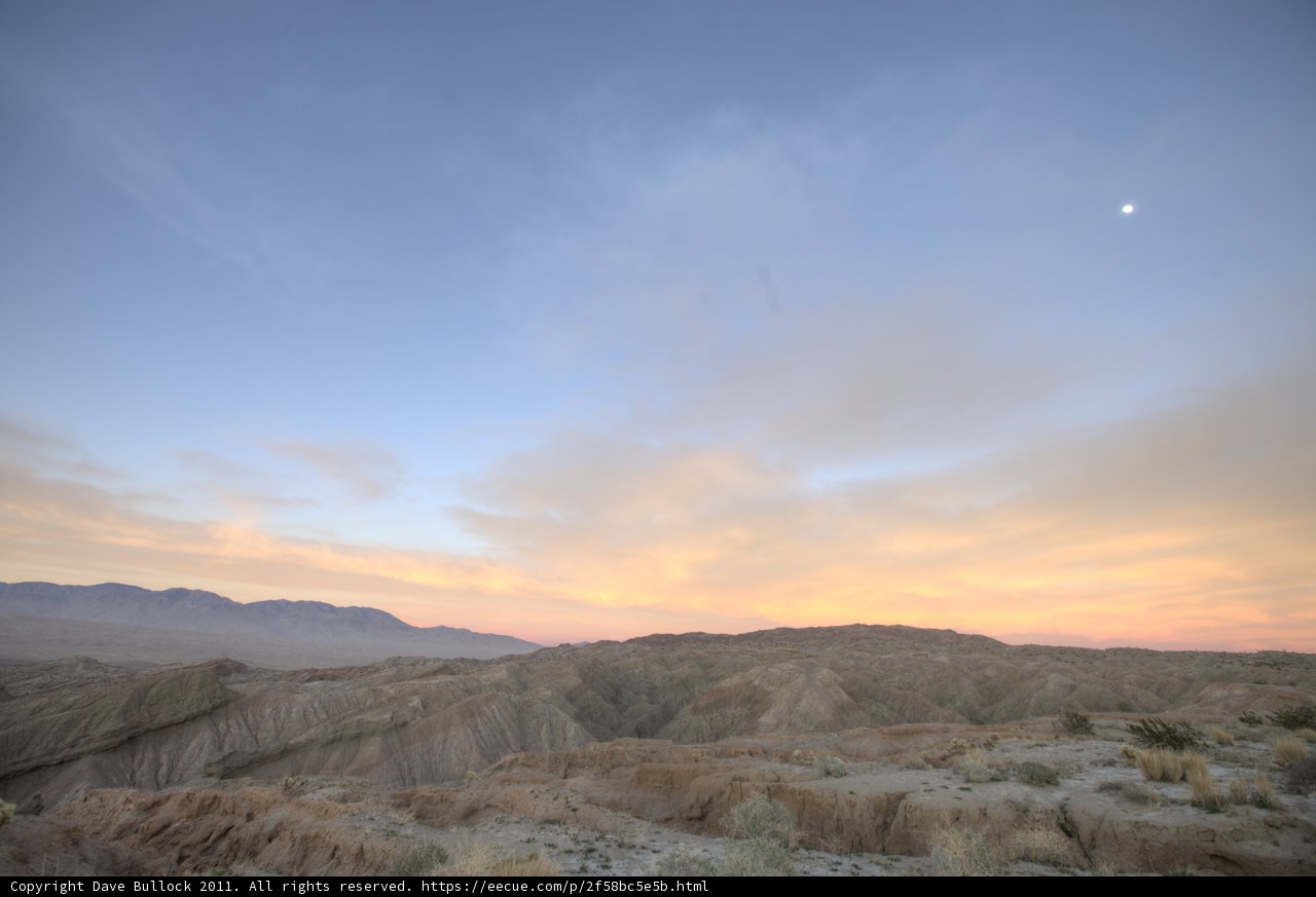Moonrise over the Anza Borrego Desert