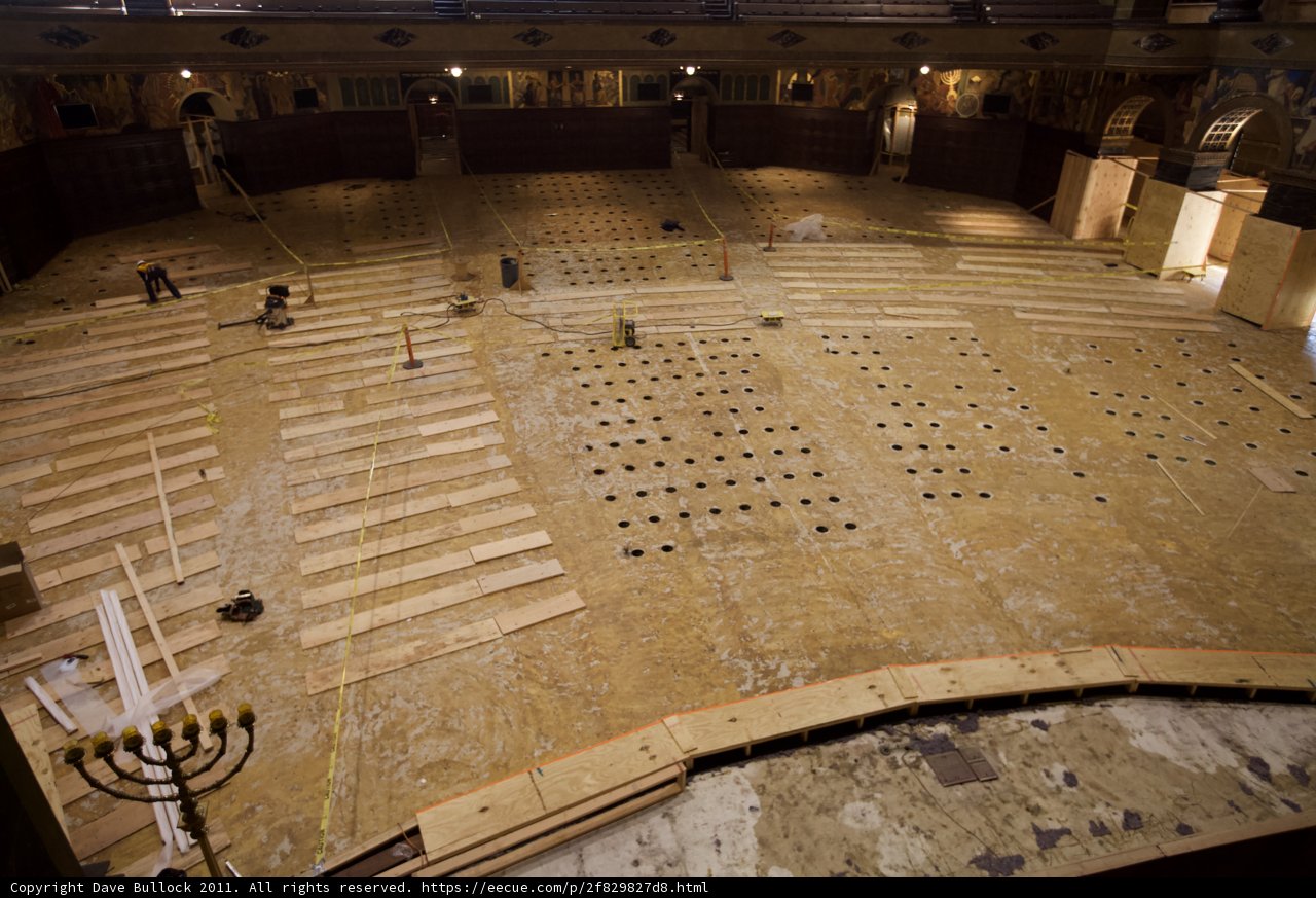 Building the Stage for Hanukkah Menorah Lighting