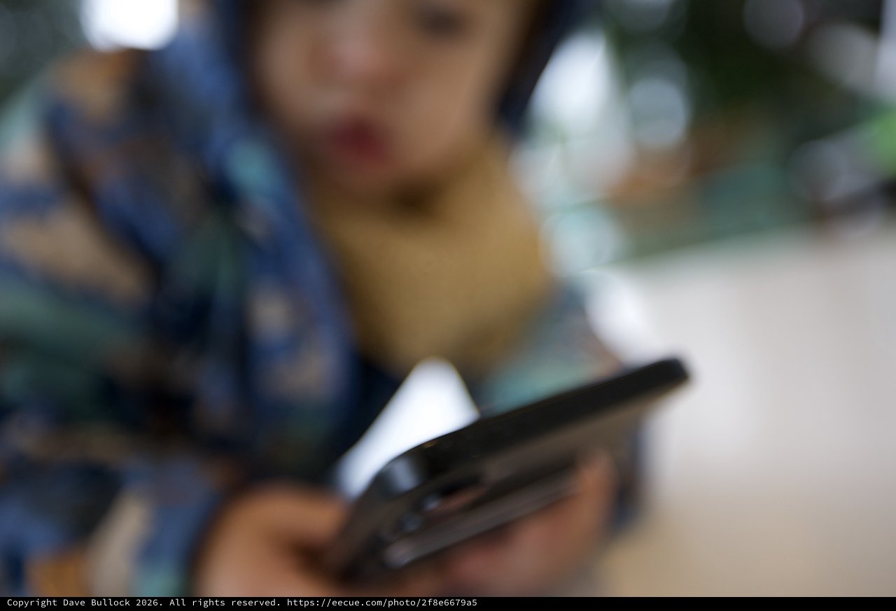 Mobile Phone Moment at Dinner Table