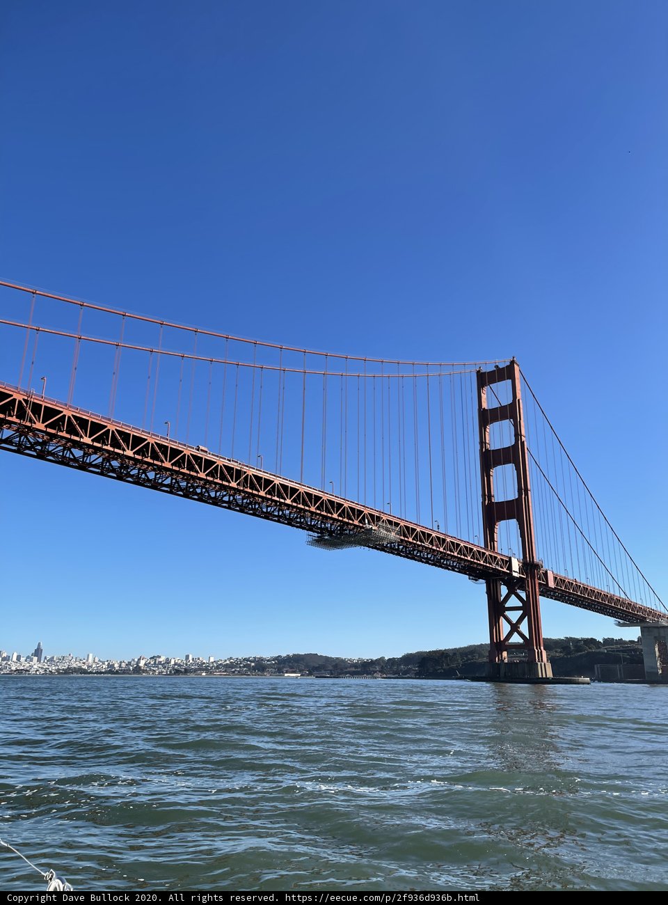 Golden Gate Bridge against a clear blue sky