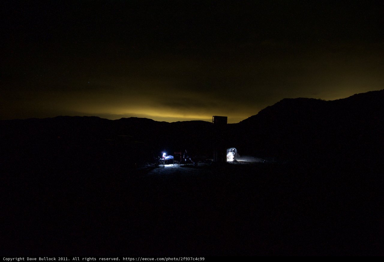 Night camping under the vast skies