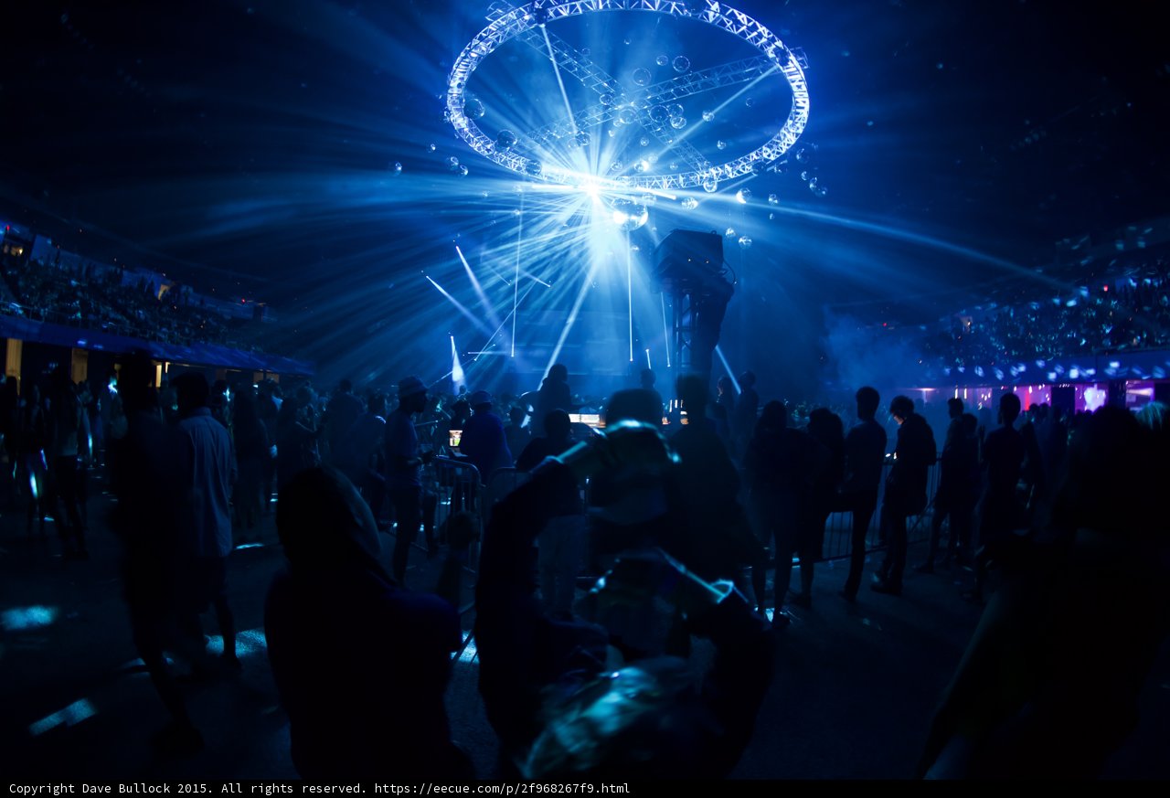 Festival Crowd Blue Light