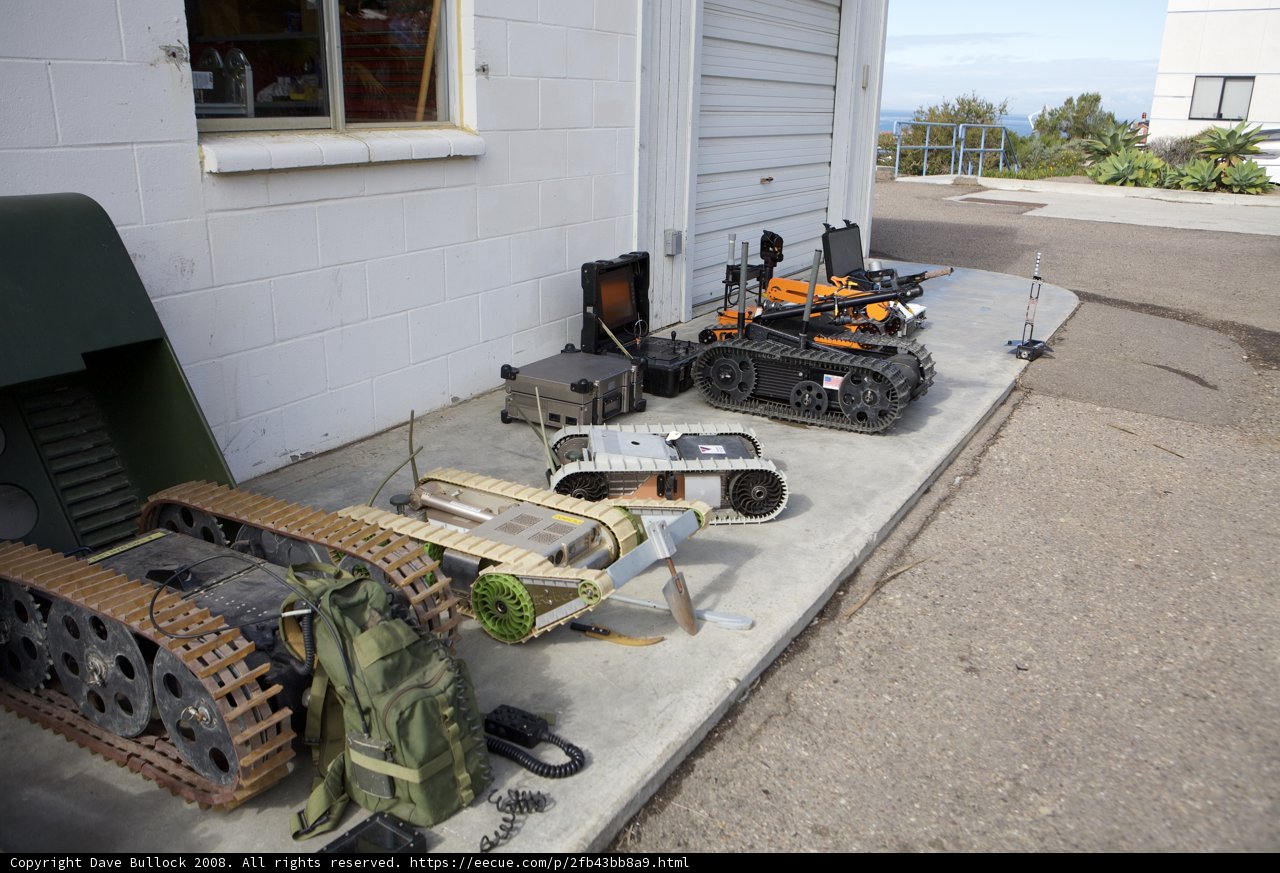 Military Vehicles Parked on the City Sidewalk