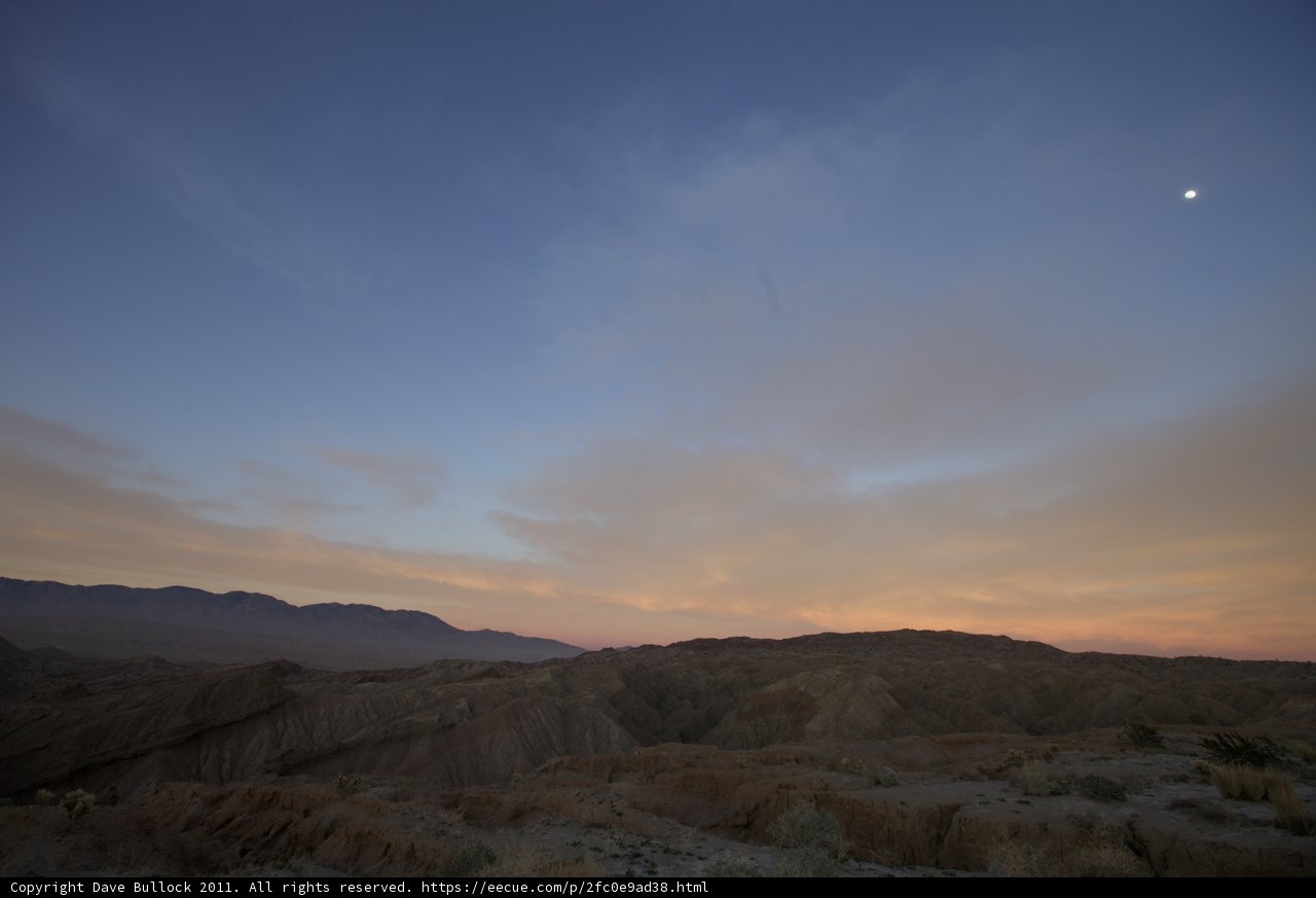 Moonrise over the Anza Borrego desert
