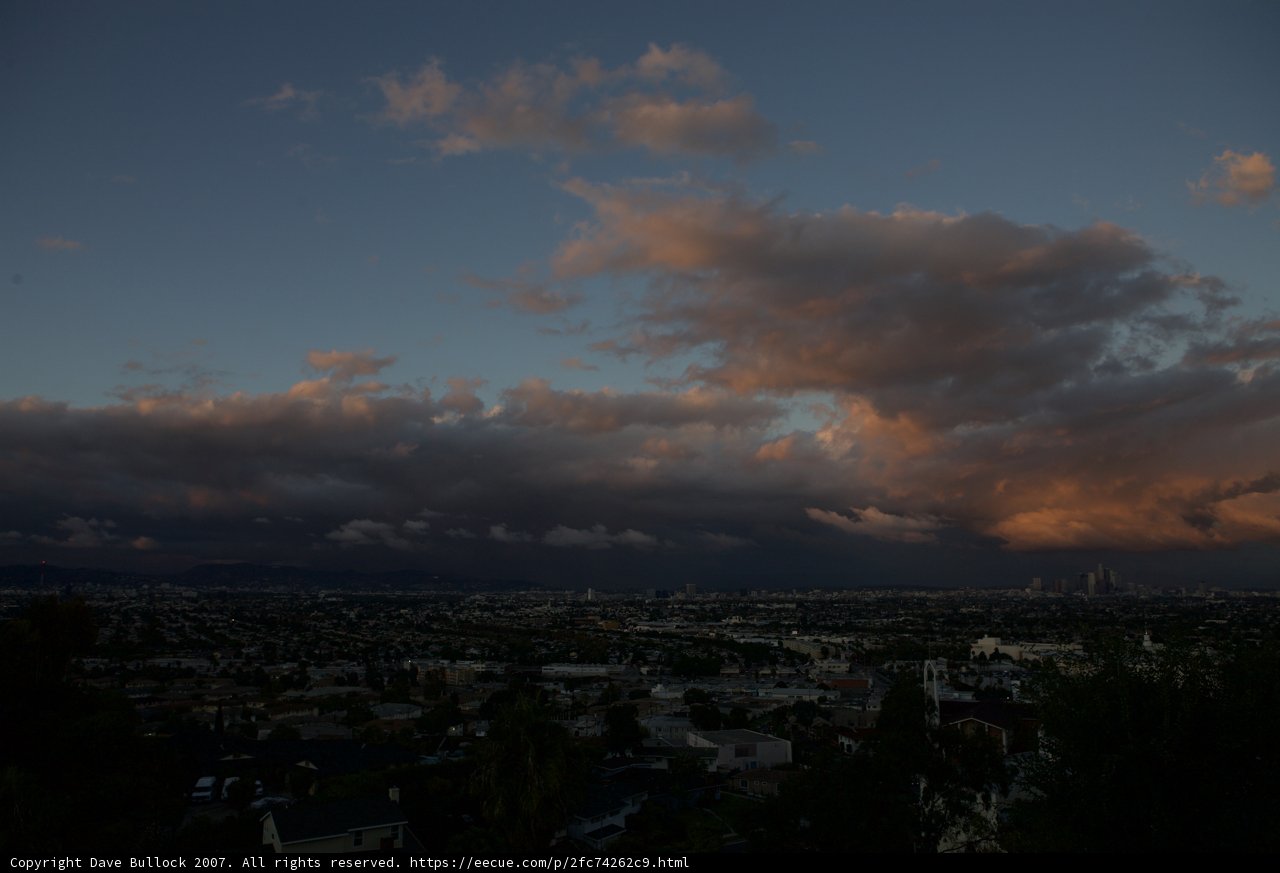 Cityscape at Sunset from Hillside
