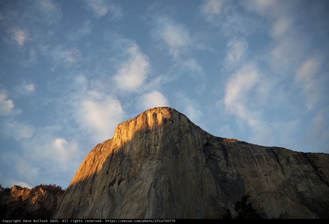 Golden Hour Light on El Capitan's Granite Face