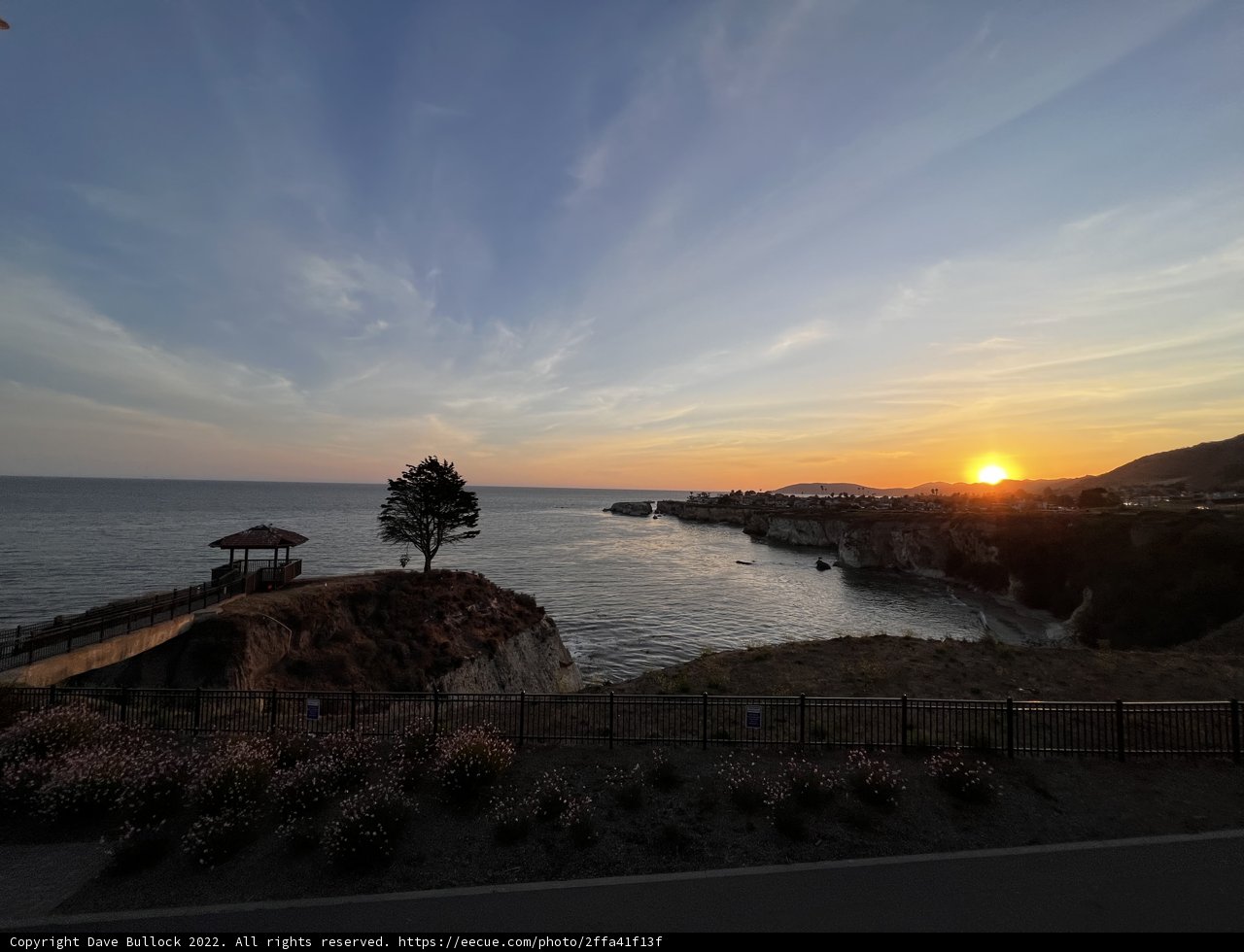 Sunset over the Ocean and the Cliff