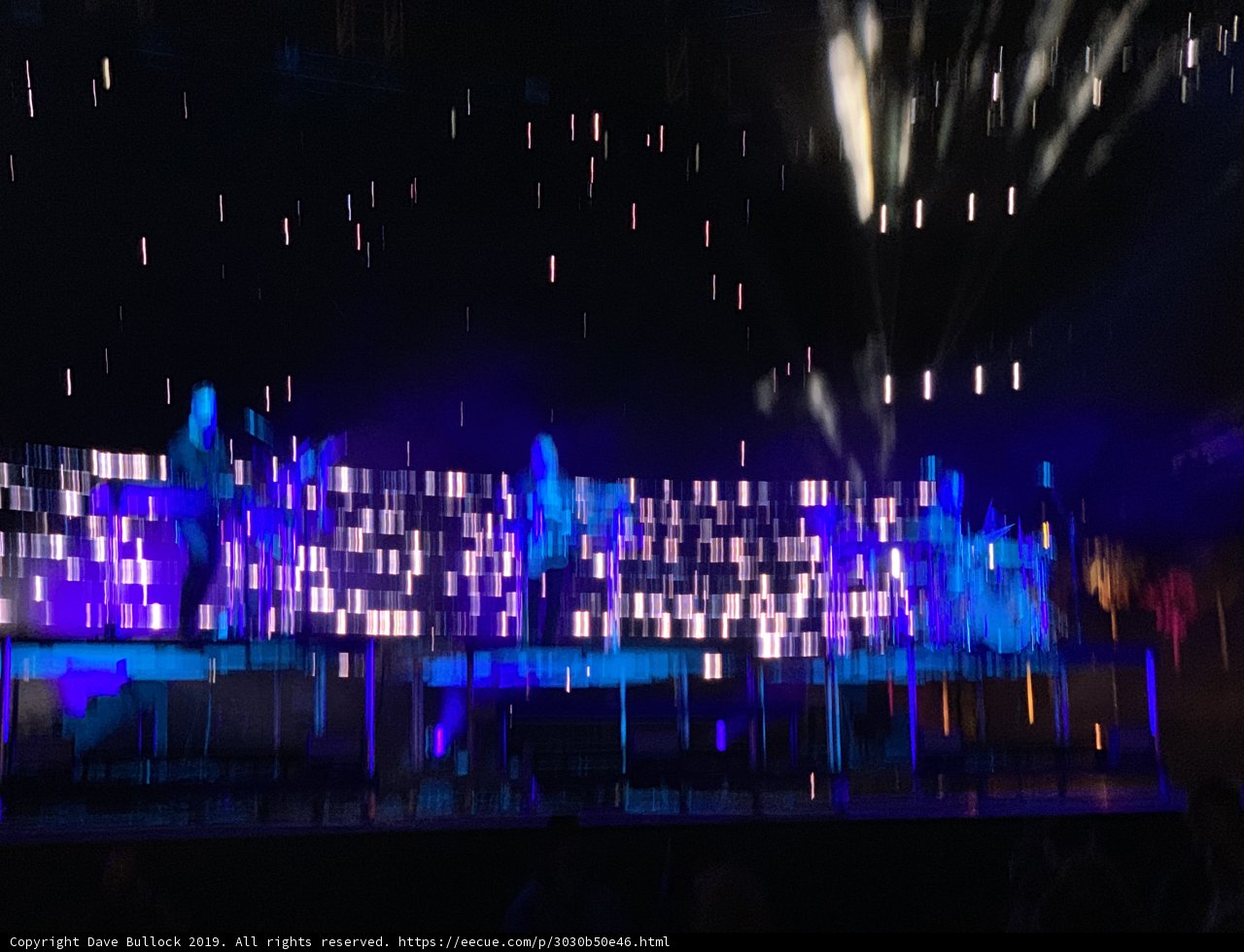Blue Spotlights on Stage