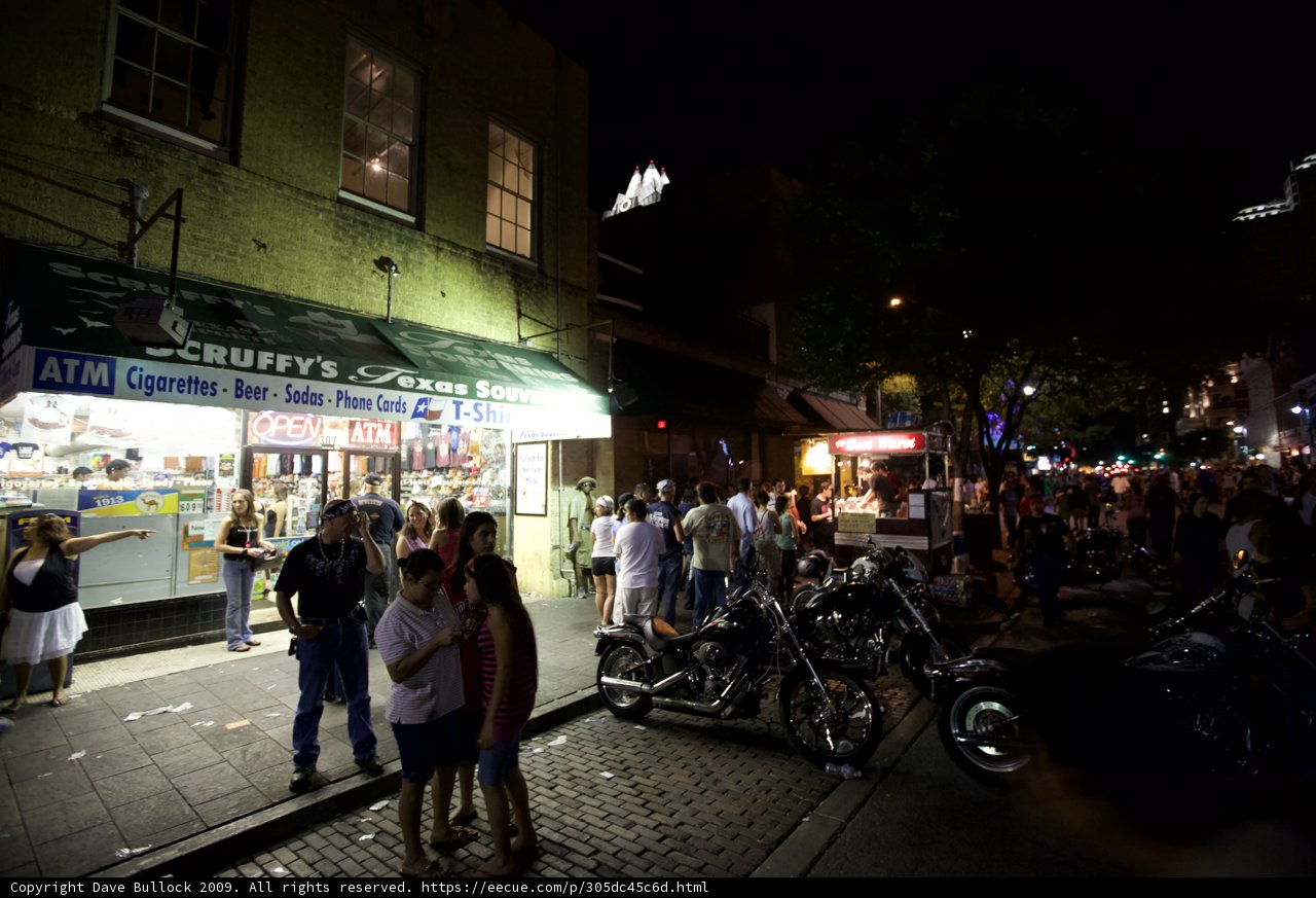Nighttime Crowd at Austin Restaurant