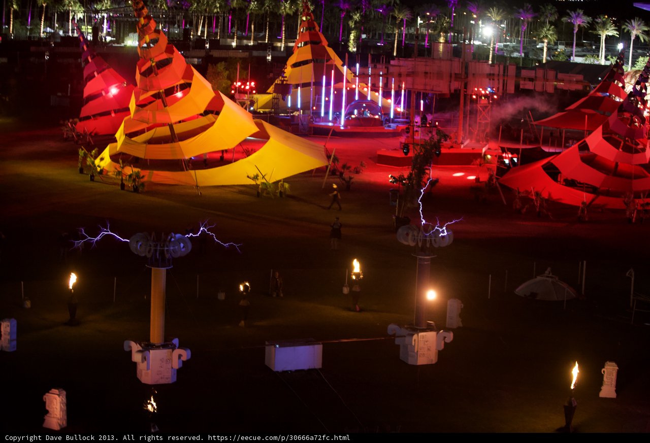 Colorful Lights Illuminate Coachella Tent