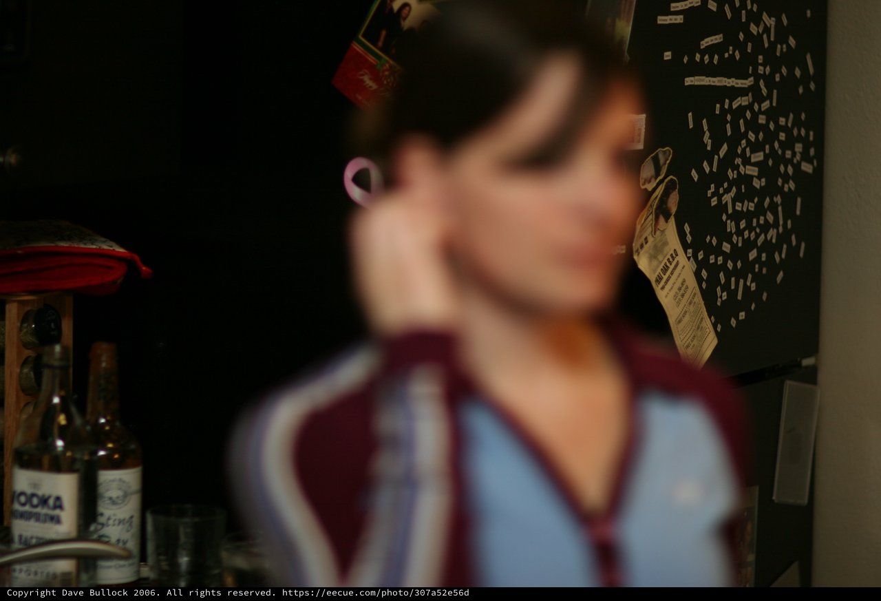 Blurred Portrait of Woman in Kitchen Setting