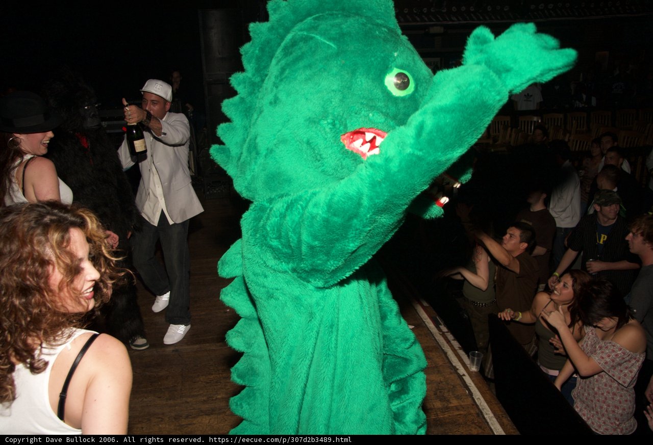 Party with a Green Dinosaur Mascot