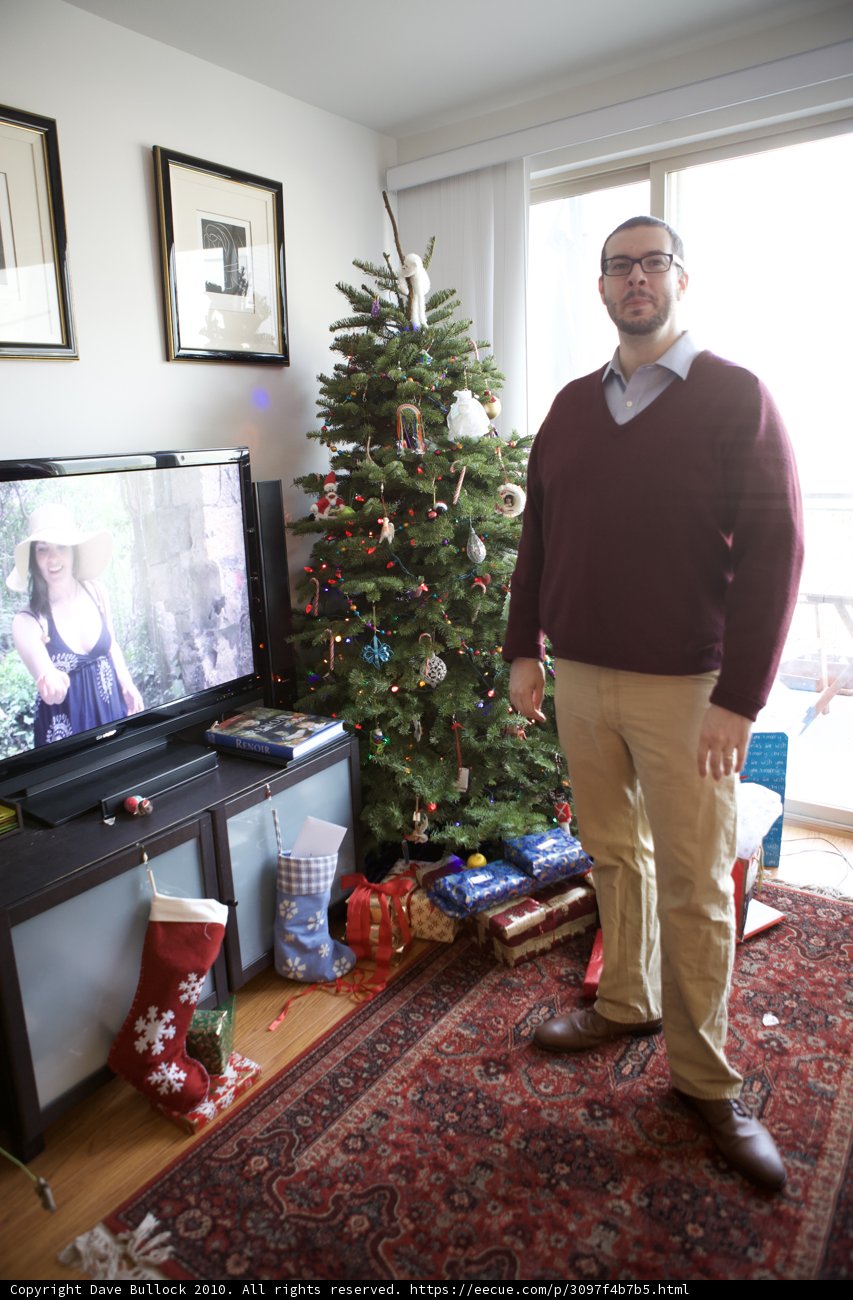 Dave B Celebrating Christmas Time in His Living Room