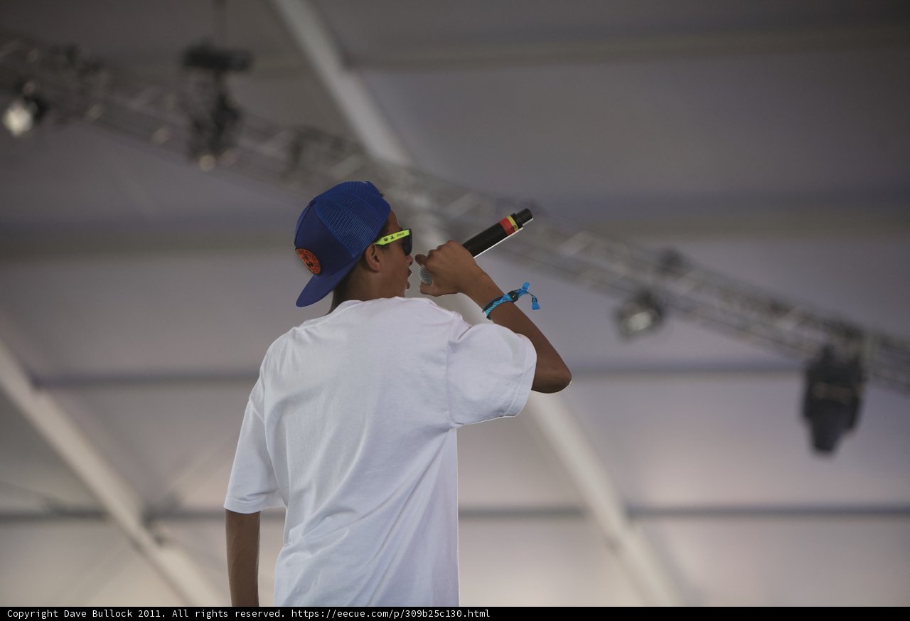 Man in Baseball Cap Performs Solo on Coachella Stage