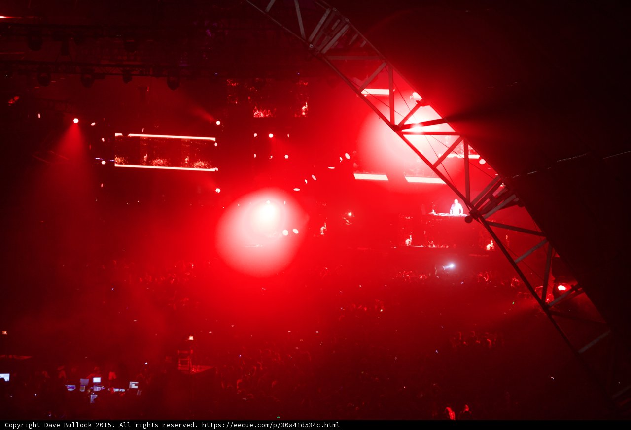Red Spotlight on a Rockin' Stage