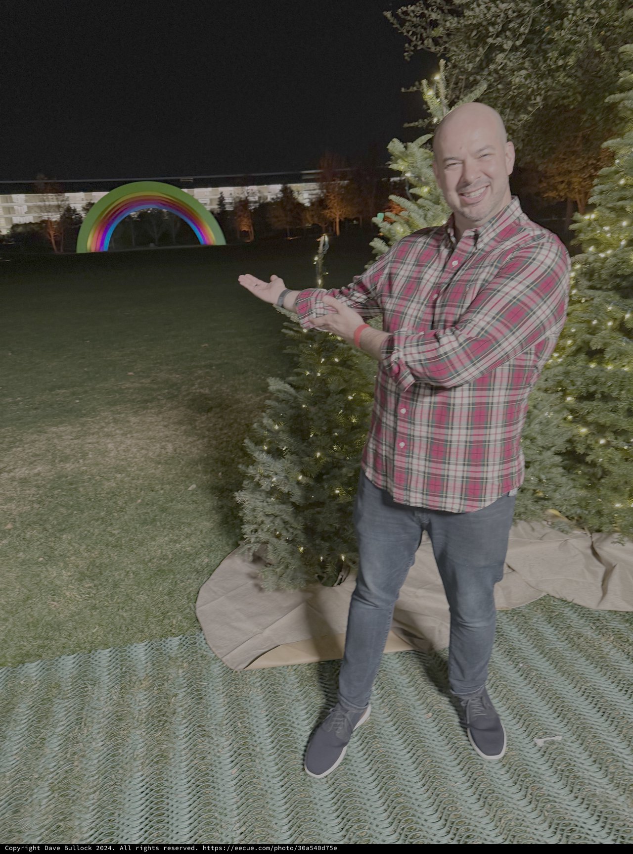 Holiday Rainbow Display at Night Celebration