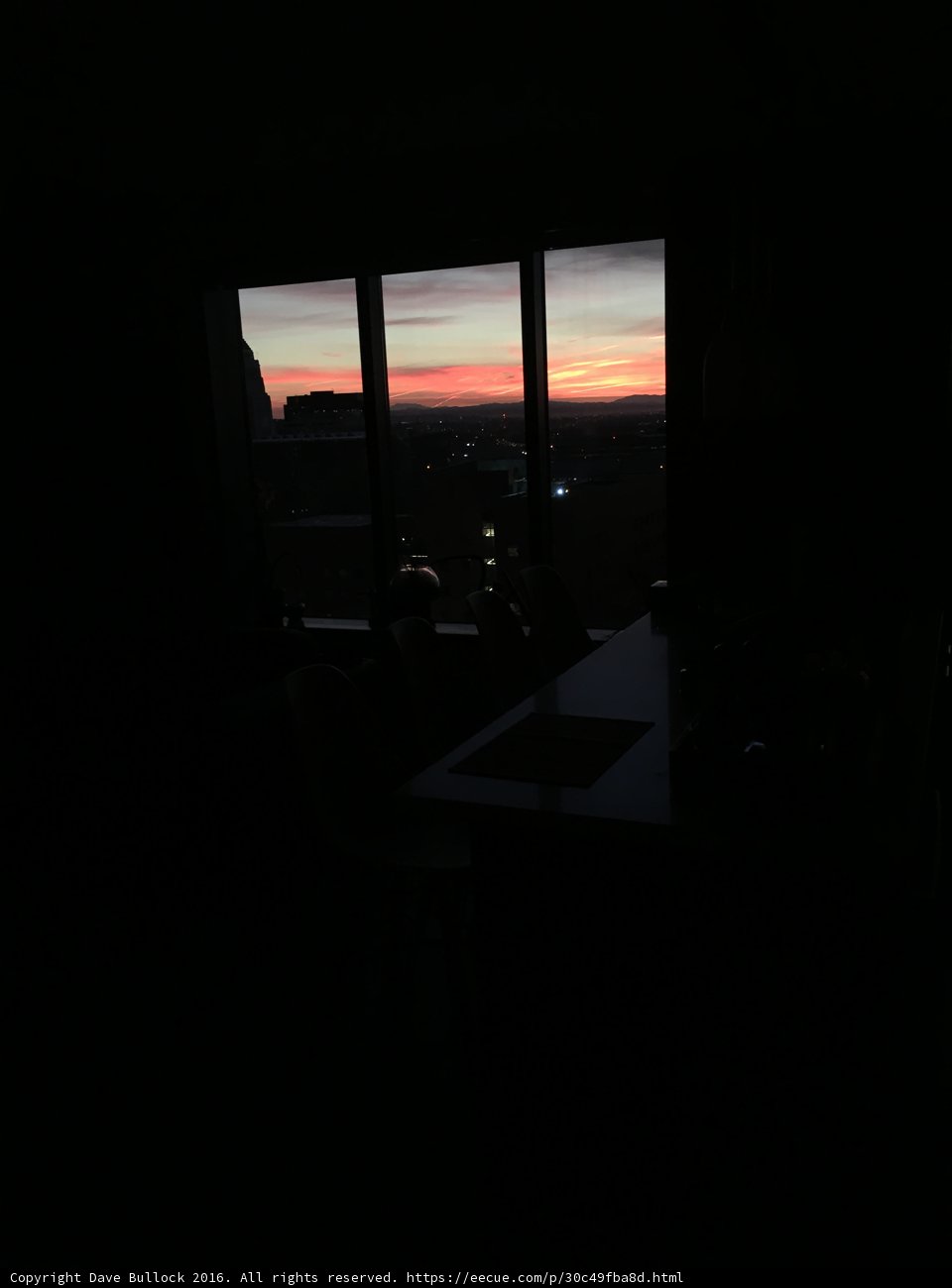 Silhouette of Sunset Through the Window