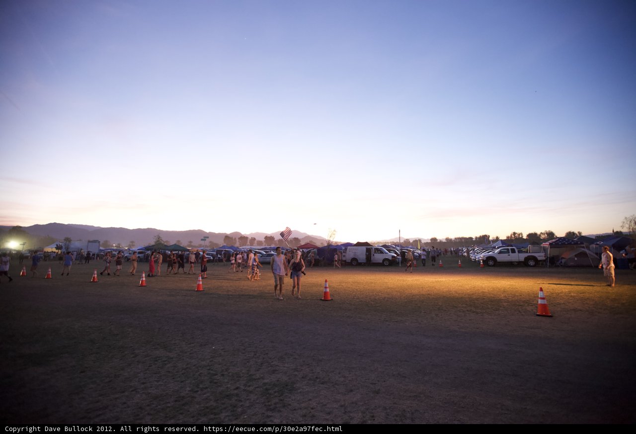A Campground Gathering as the Sun Sets