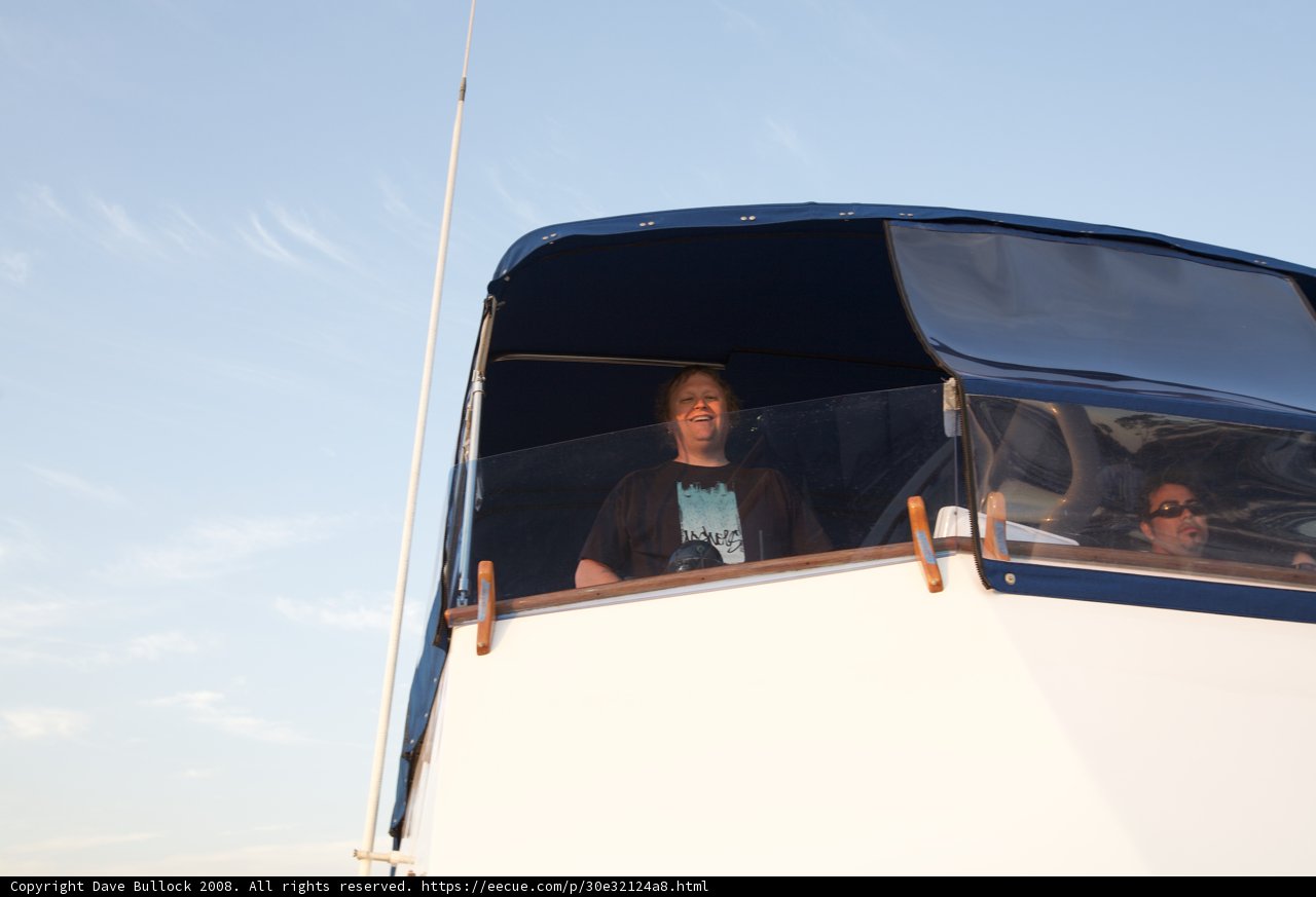 Blue and White Boat on the 4th of July