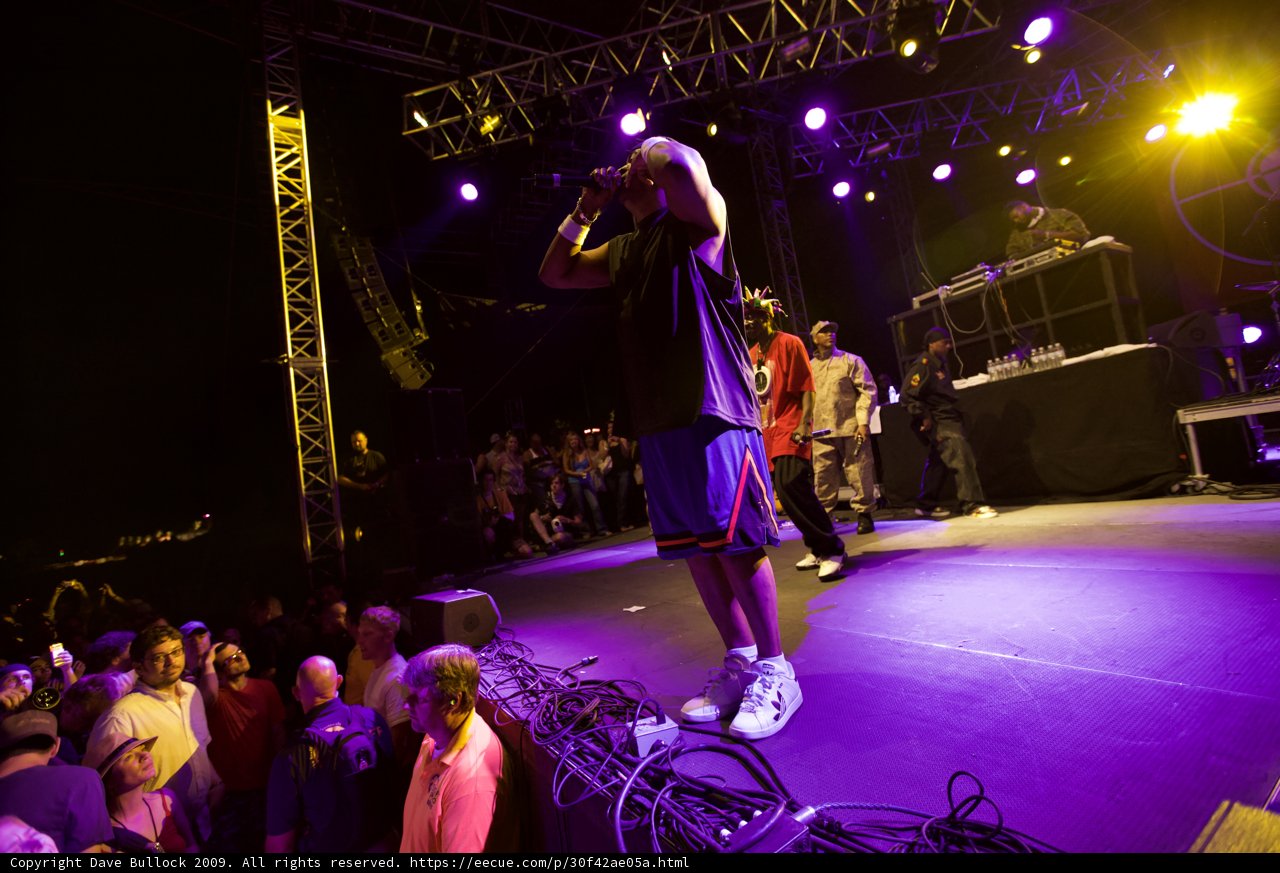 Man on Stage with Microphone at Coachella 2009