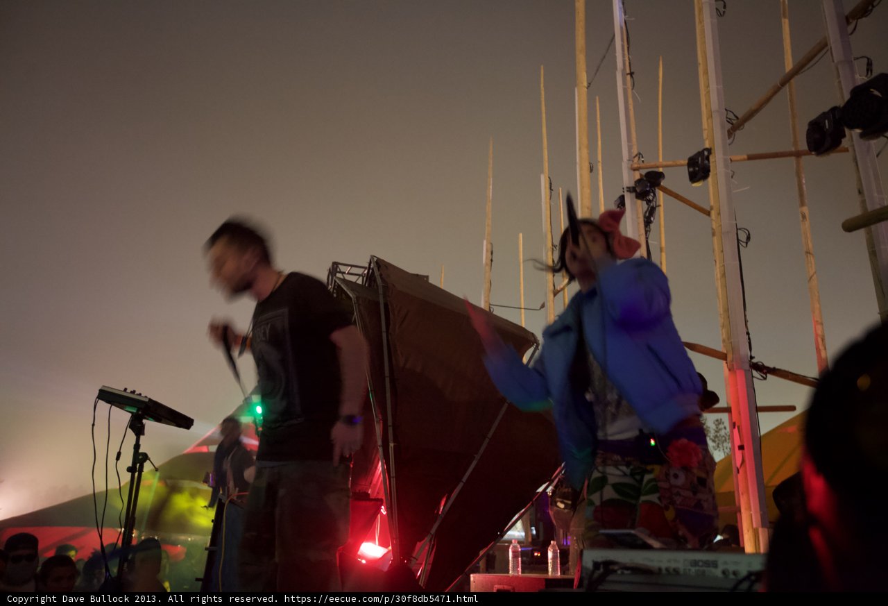 Nighttime Performance with Vibrant Lights on Stage