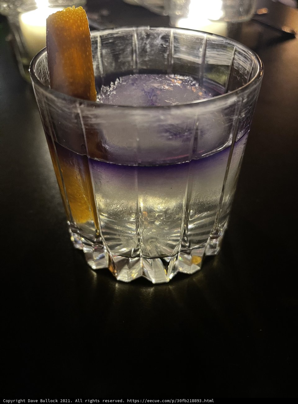 Purple Cocktail in a Frozen Glass