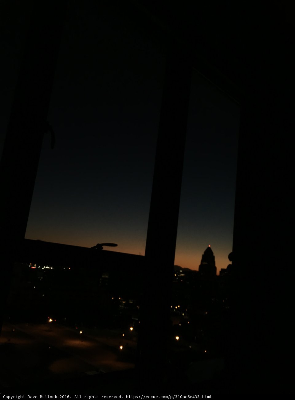 Silhouette of the City Skyline at Night