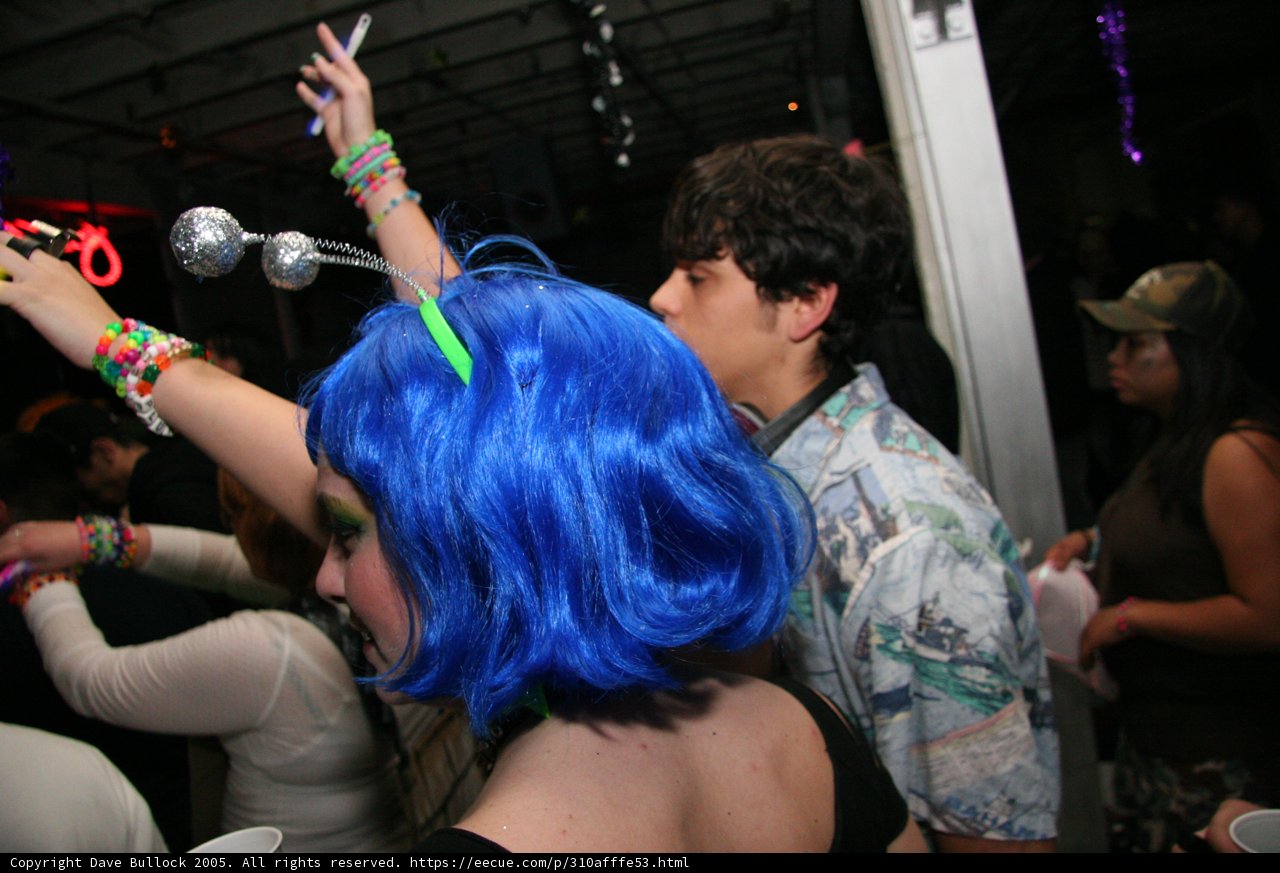 Blue-haired Babe in the Club