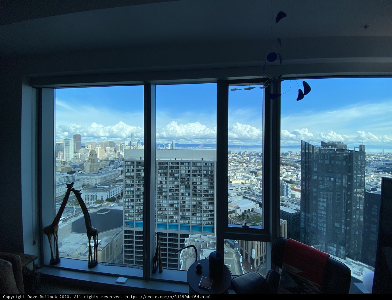 Urban Skyline View from a High-Rise Window