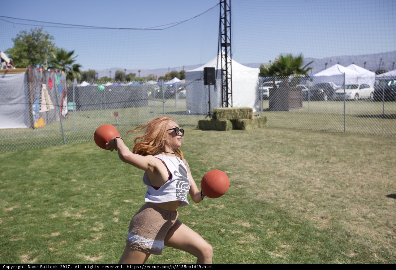 Ball Throwing Fun on Coachella Grounds