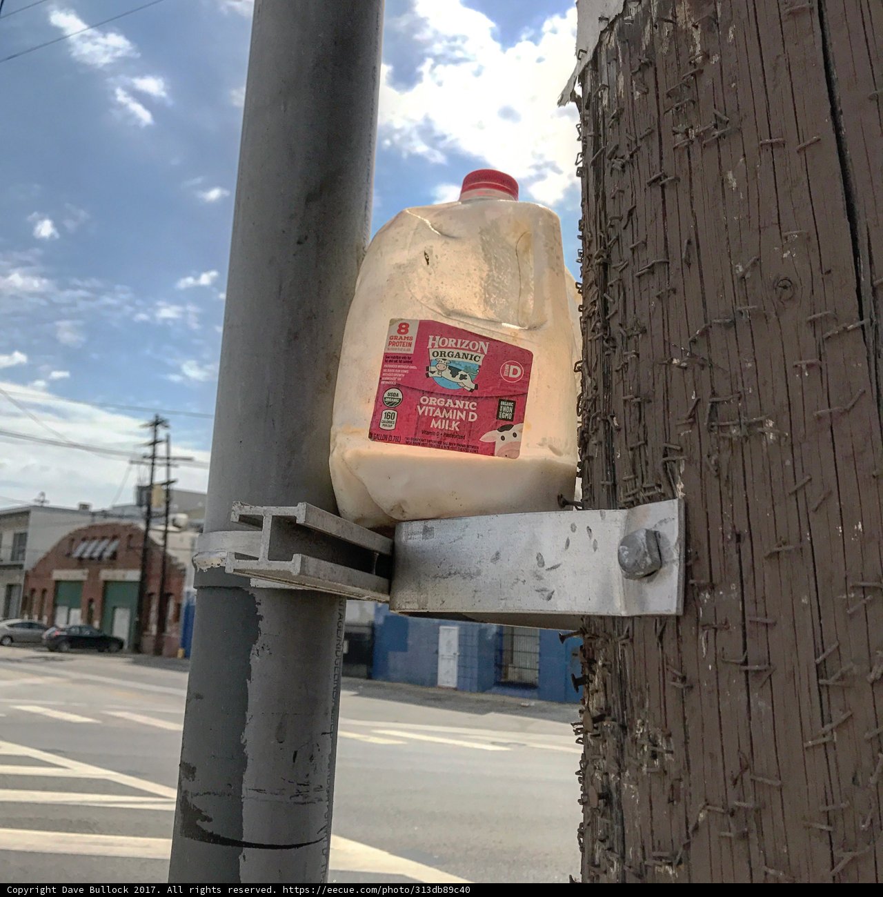 Milk on a Pole in the City