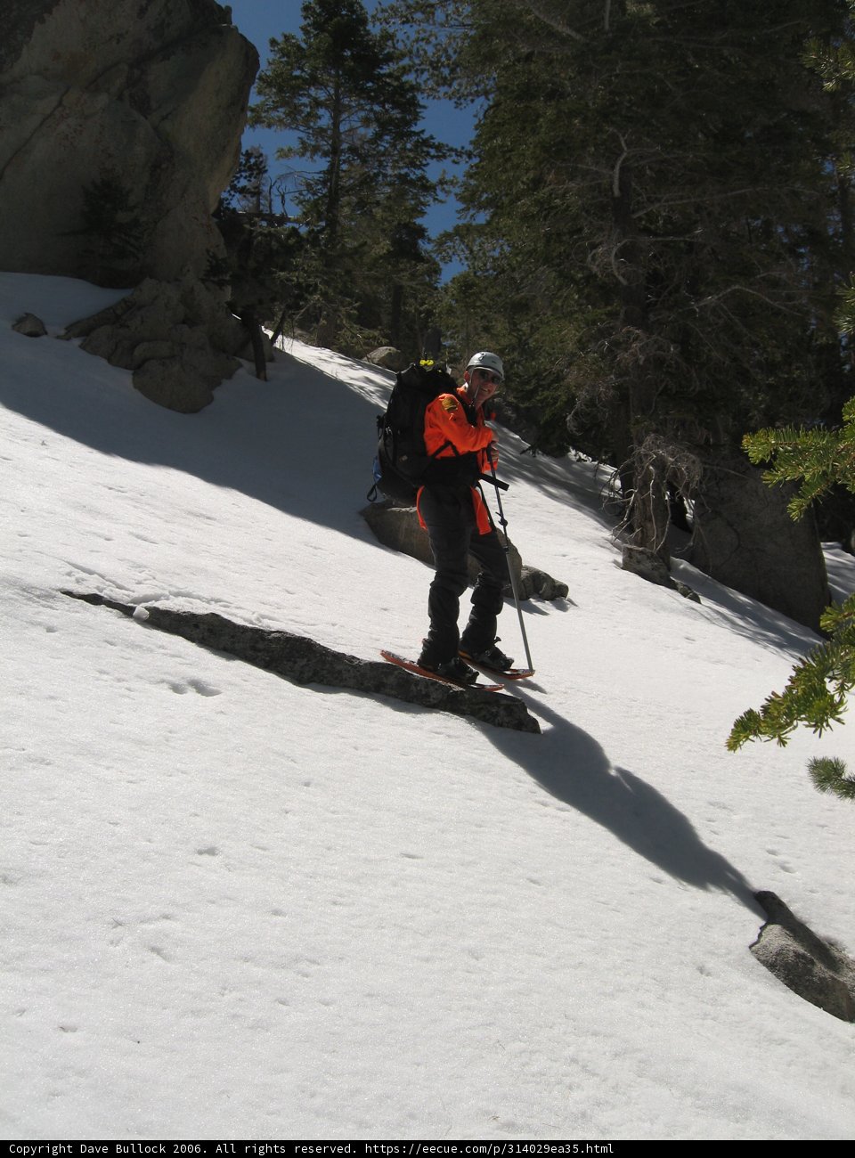 Skiing down the snowy slope