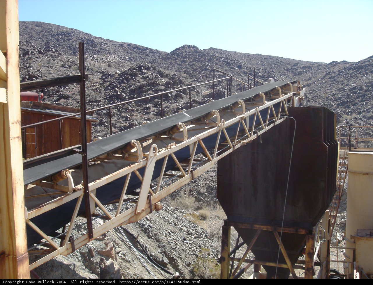Conveyor belt in a mining facility
