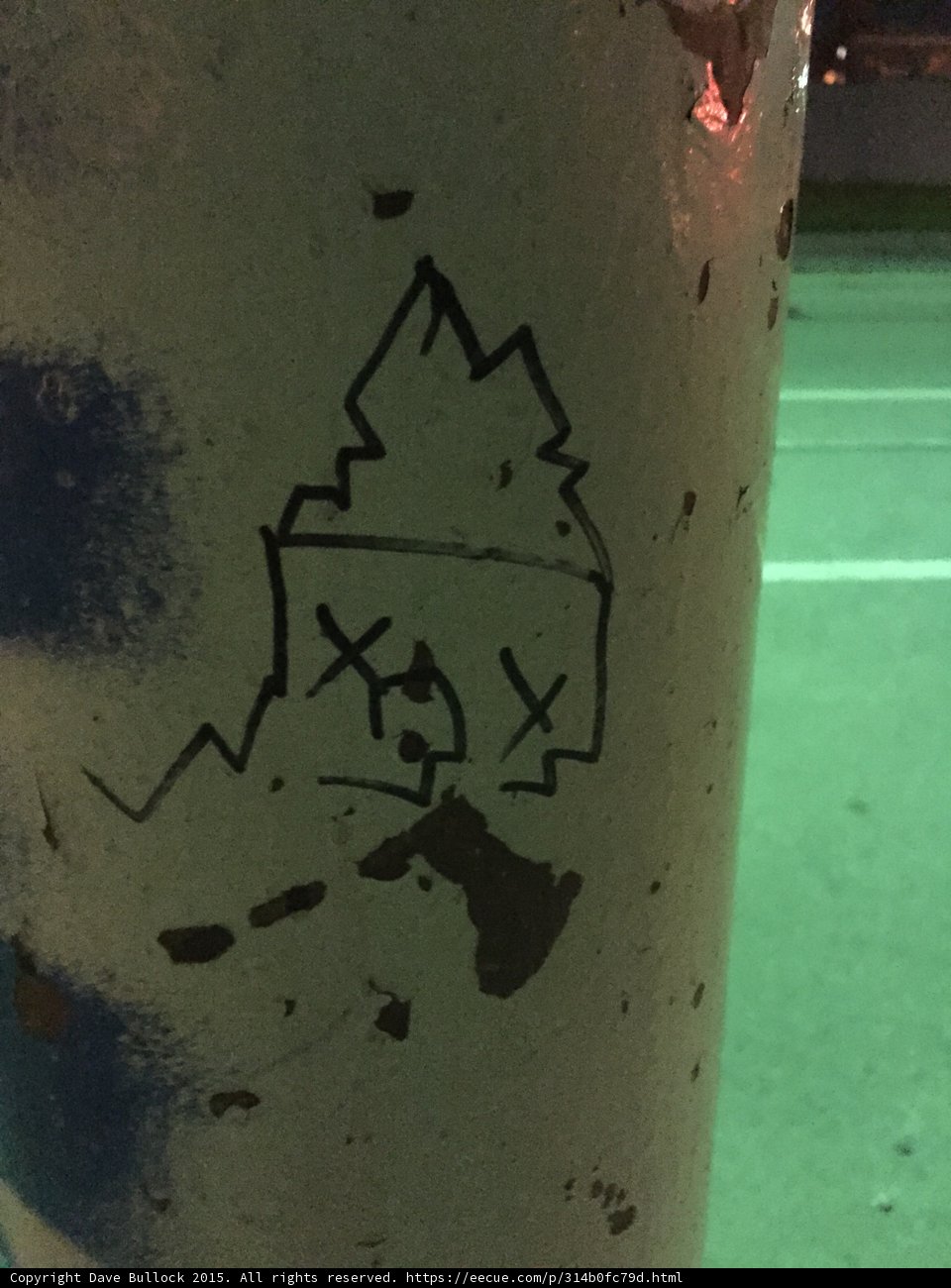 Urban Art: Graffiti on a Redmond Plaza Pole