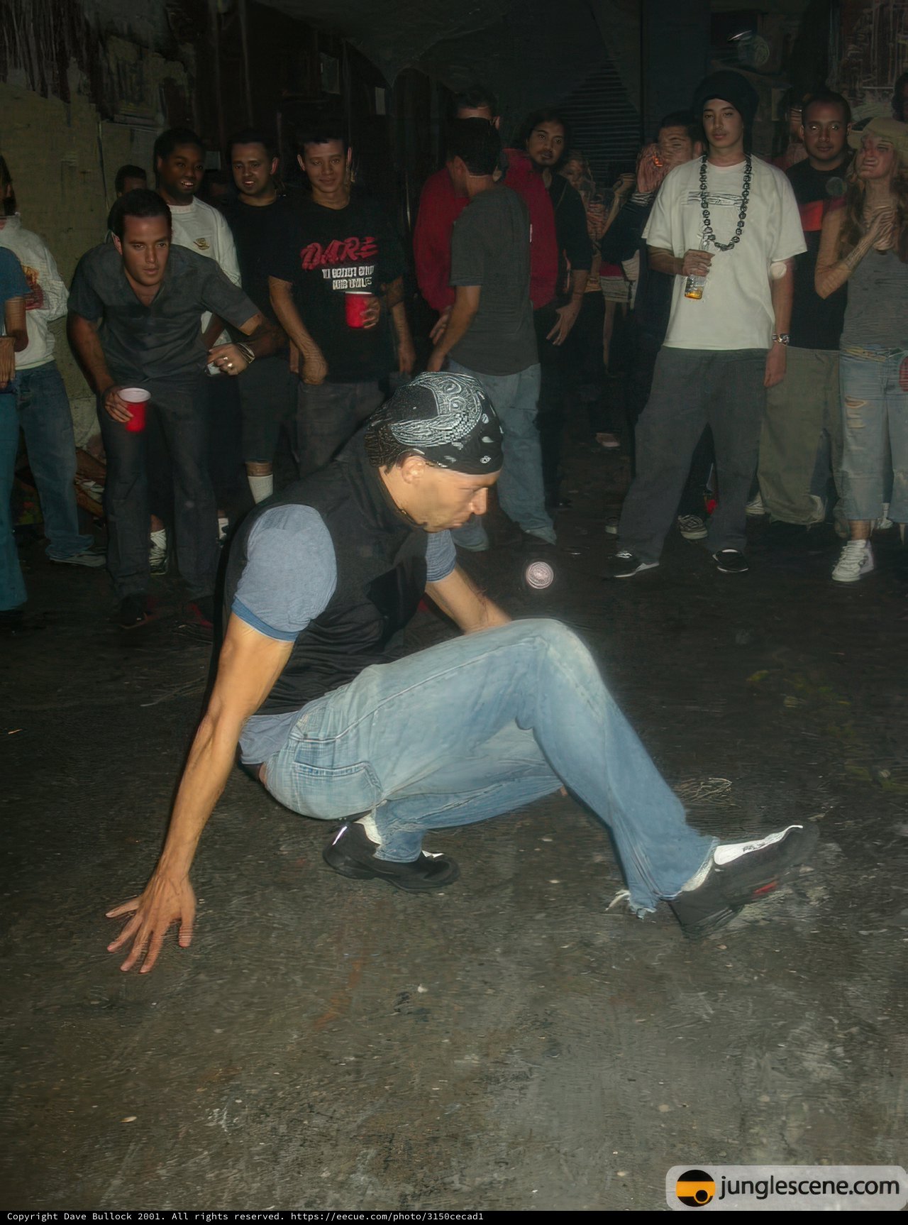 Breakdancing Man in the Urban Nightlife