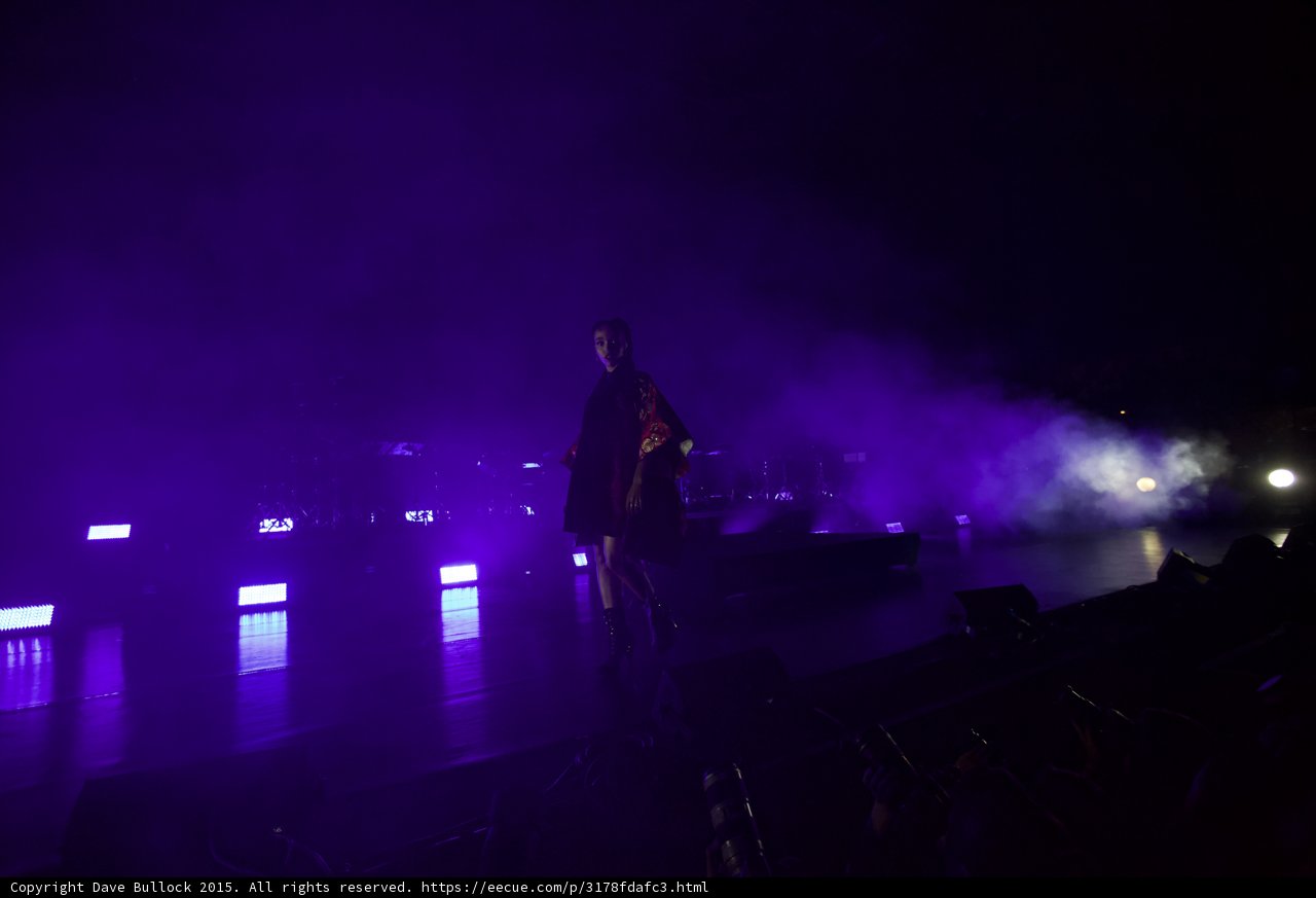 FKA twigs Wide Stage Purple Lighting Red Brocade Kimono LED Lights Band Photo Pit Haze Atmospheric