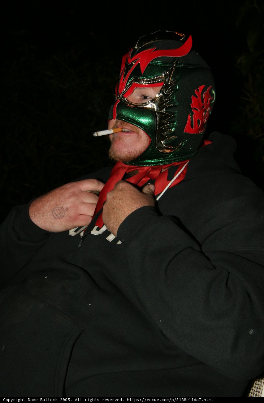 Masked Man Smoking