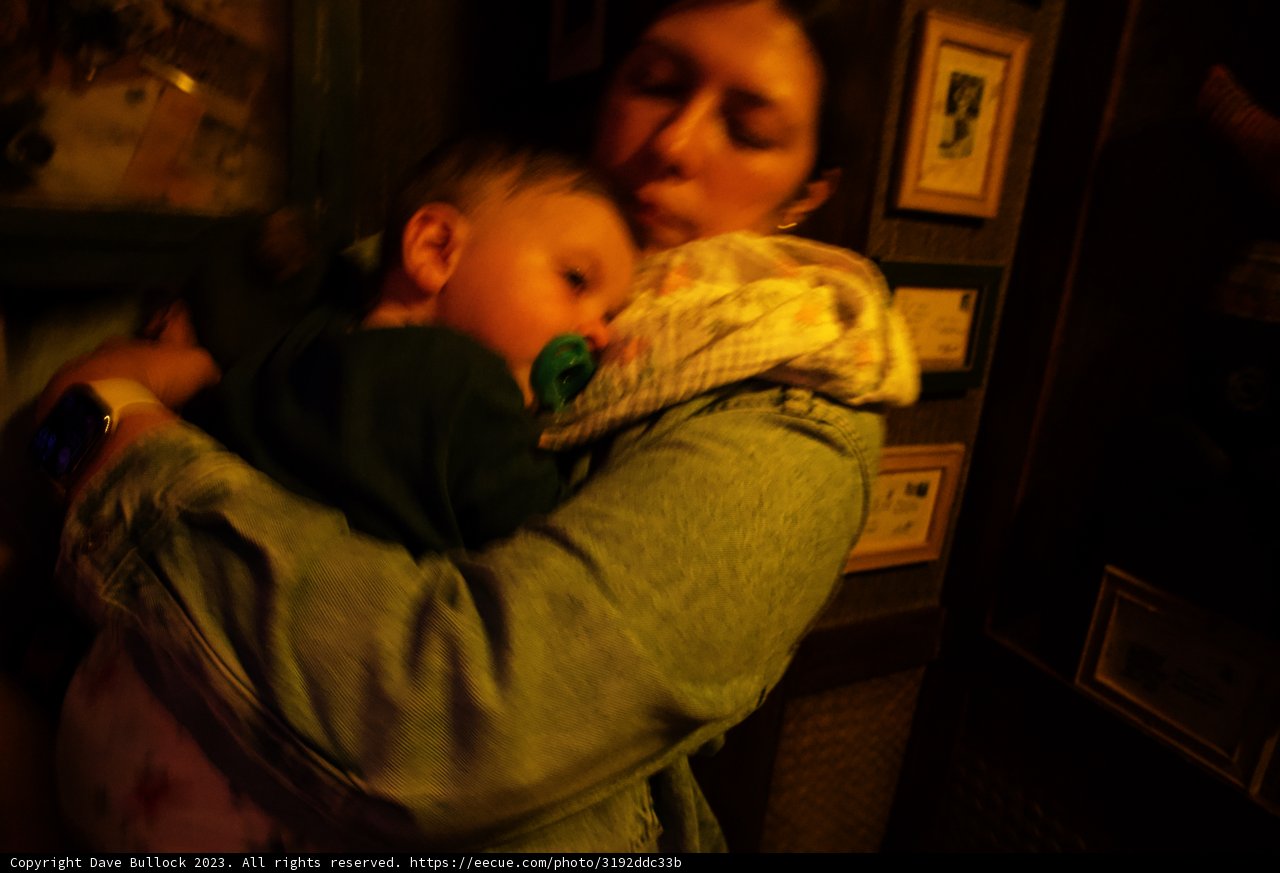 Embracing Baby Wes at Disneyland