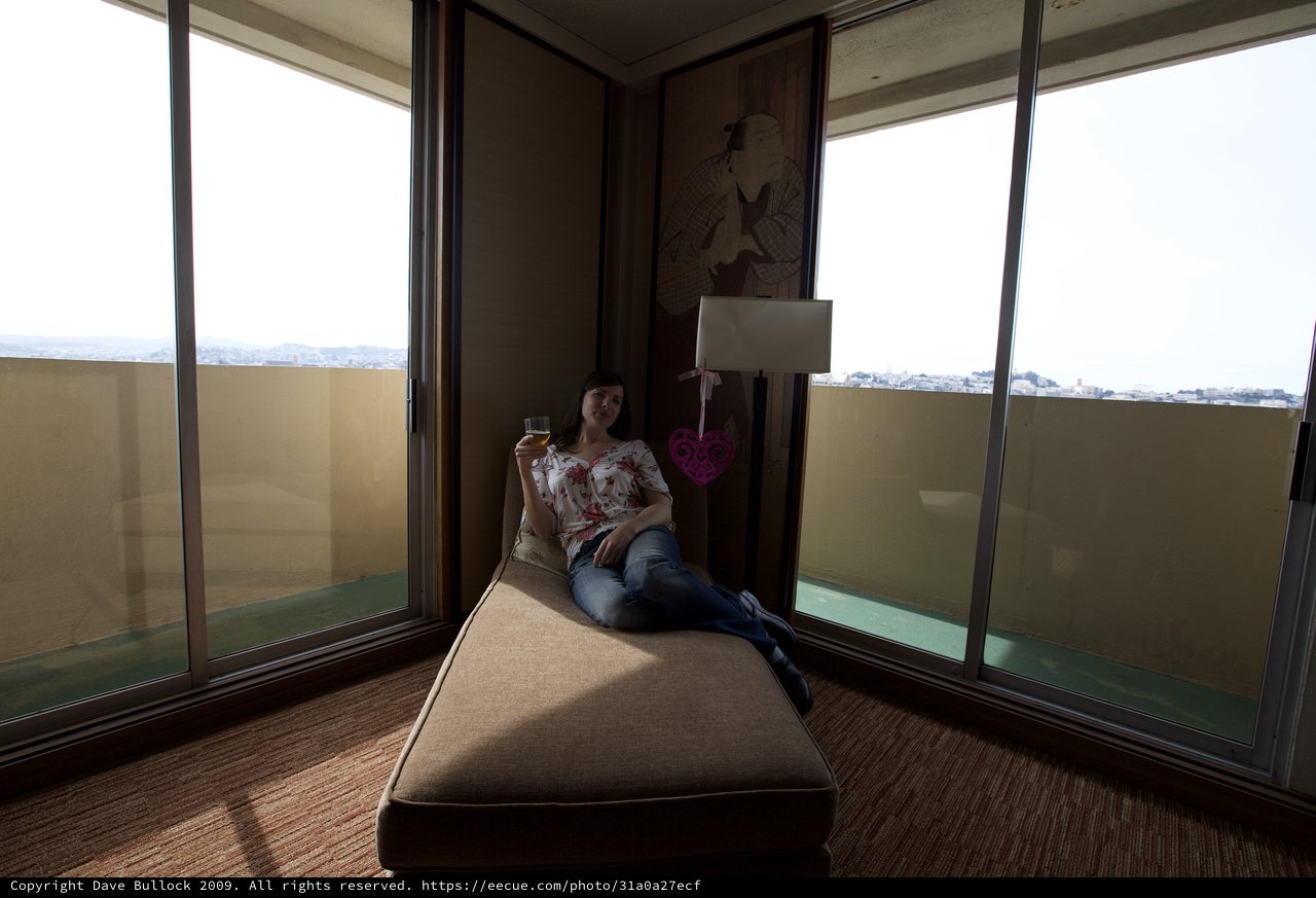 Relaxing with a Drink in a San Francisco Hotel