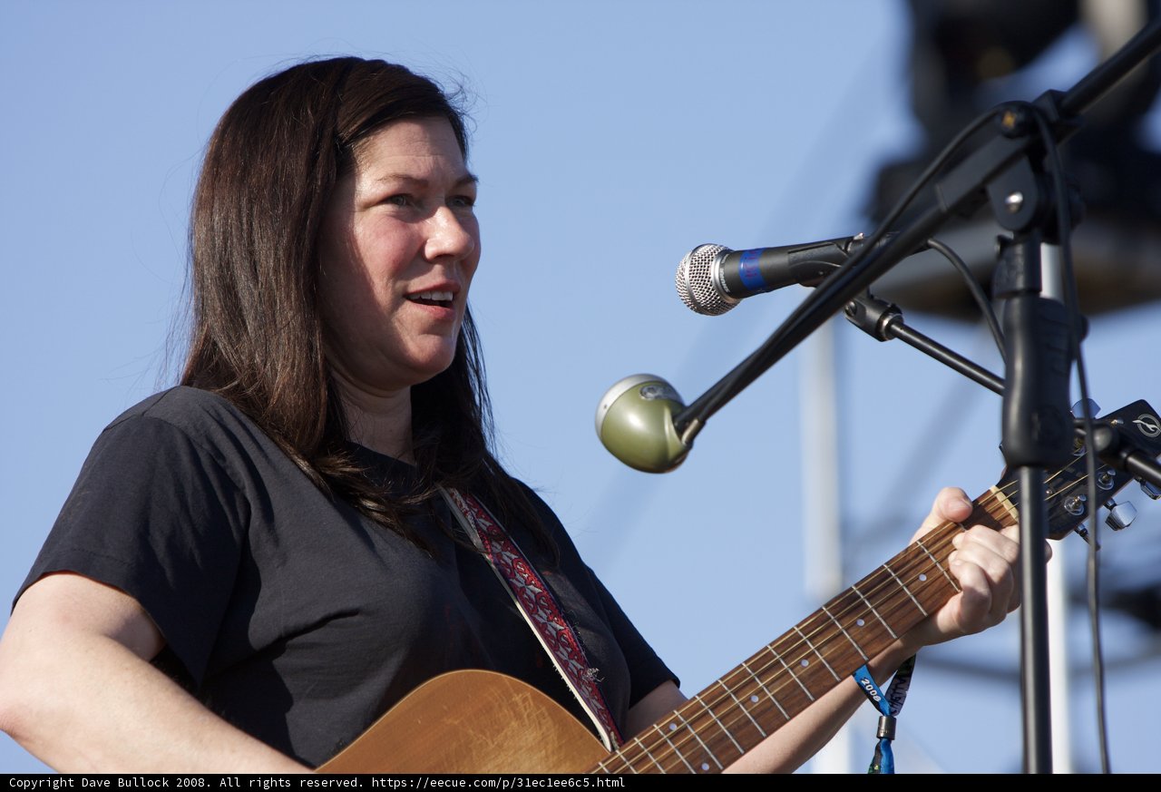Kim Deal performing at Coachella with Acoustic Guitar