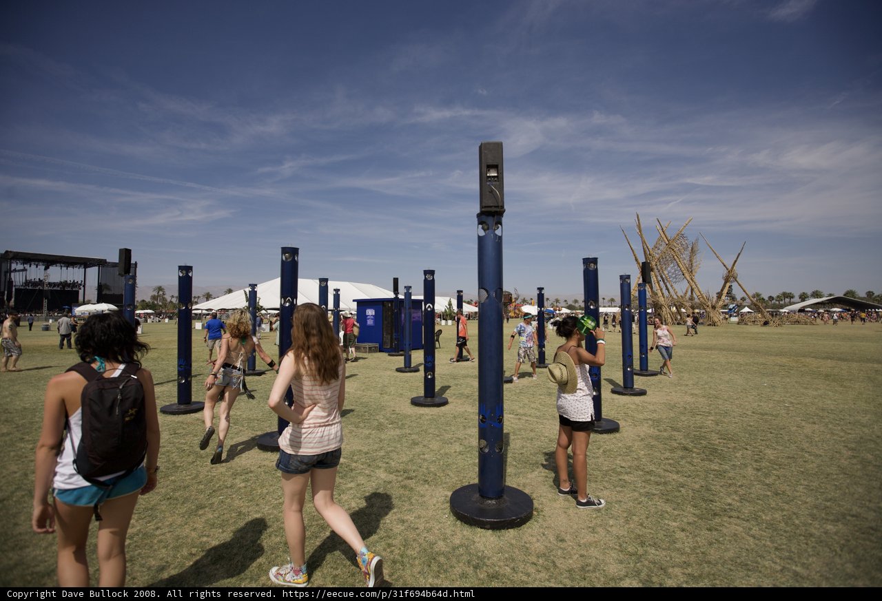 Gathering around the Coachella Pole