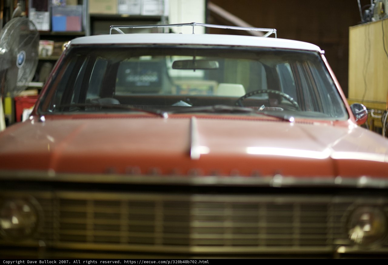 Red Truck with a White Roof