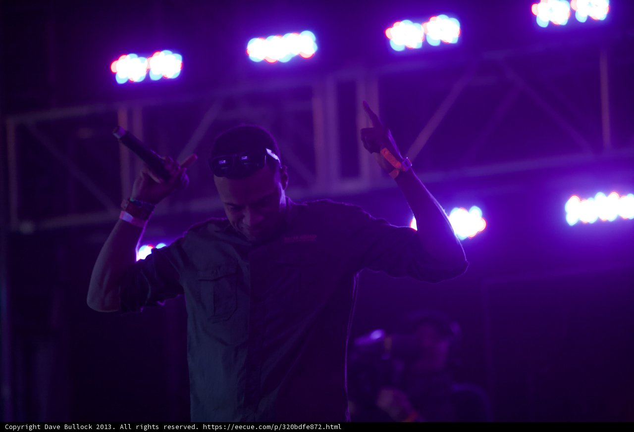 Purple Lights Spotlight Two Men at Coachella