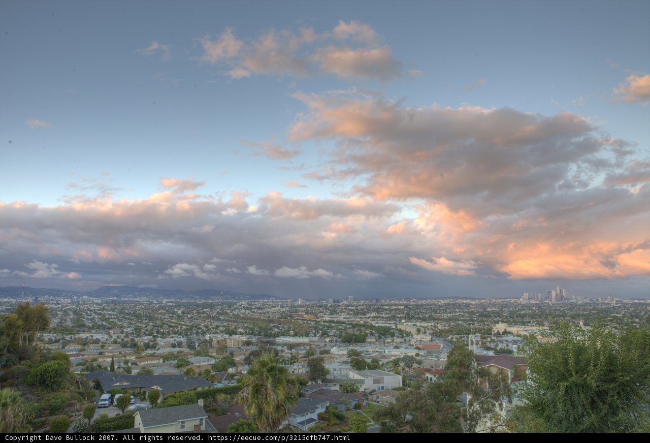 Cityscape from Hilltop on Cloudy Day