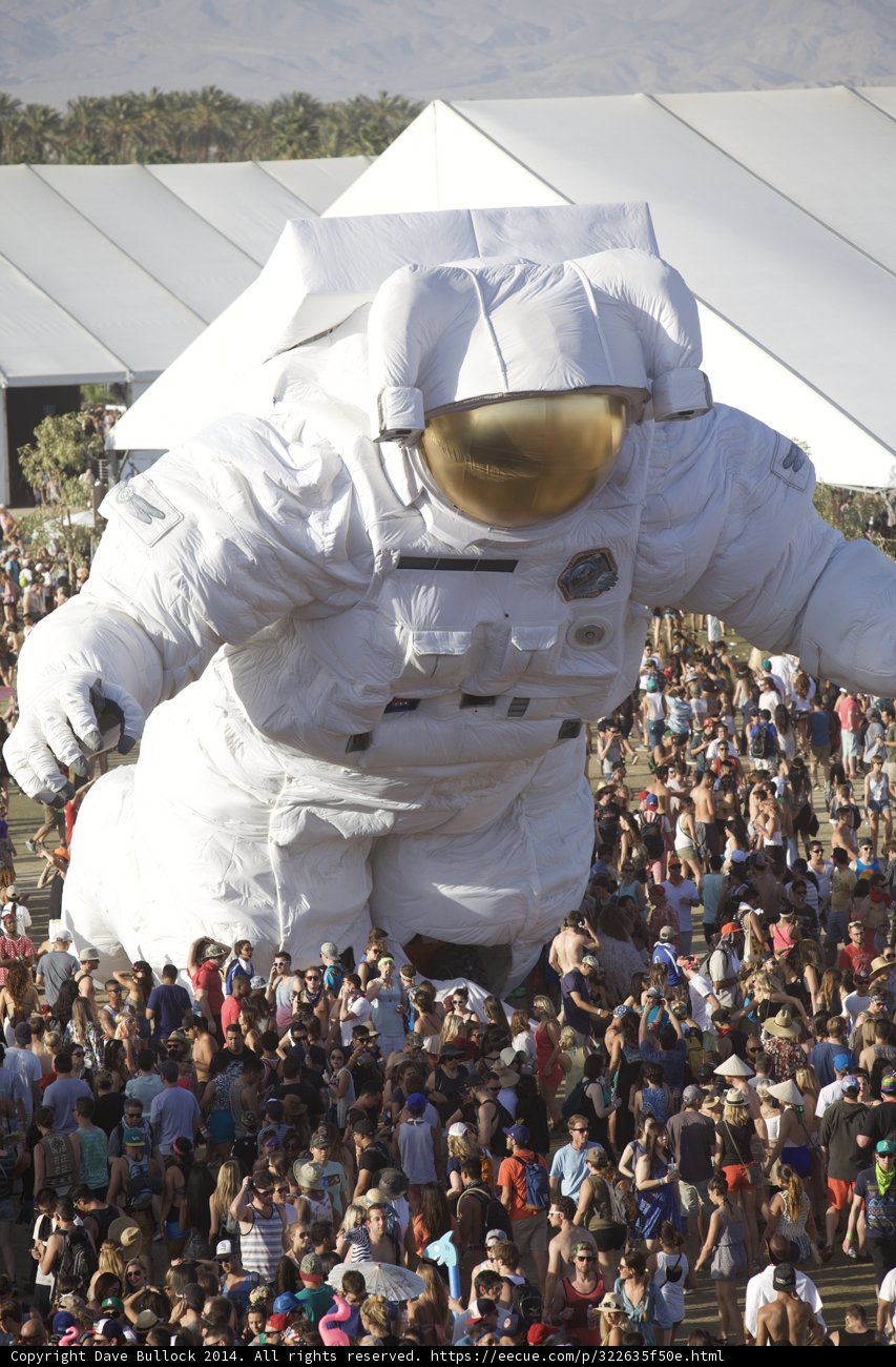 Inflatable Space Suit Takes Over Coachella Crowd