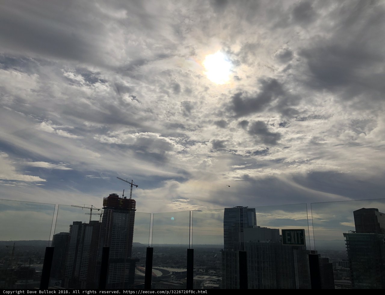 The City Skyline Glows in the Sunlight and Flare