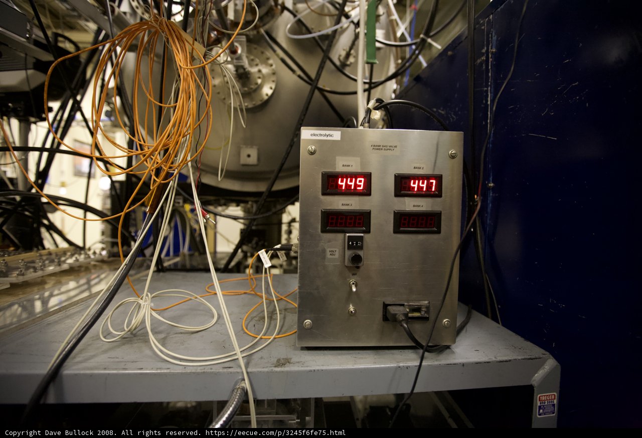 Industrial Machine with Clock and Wires