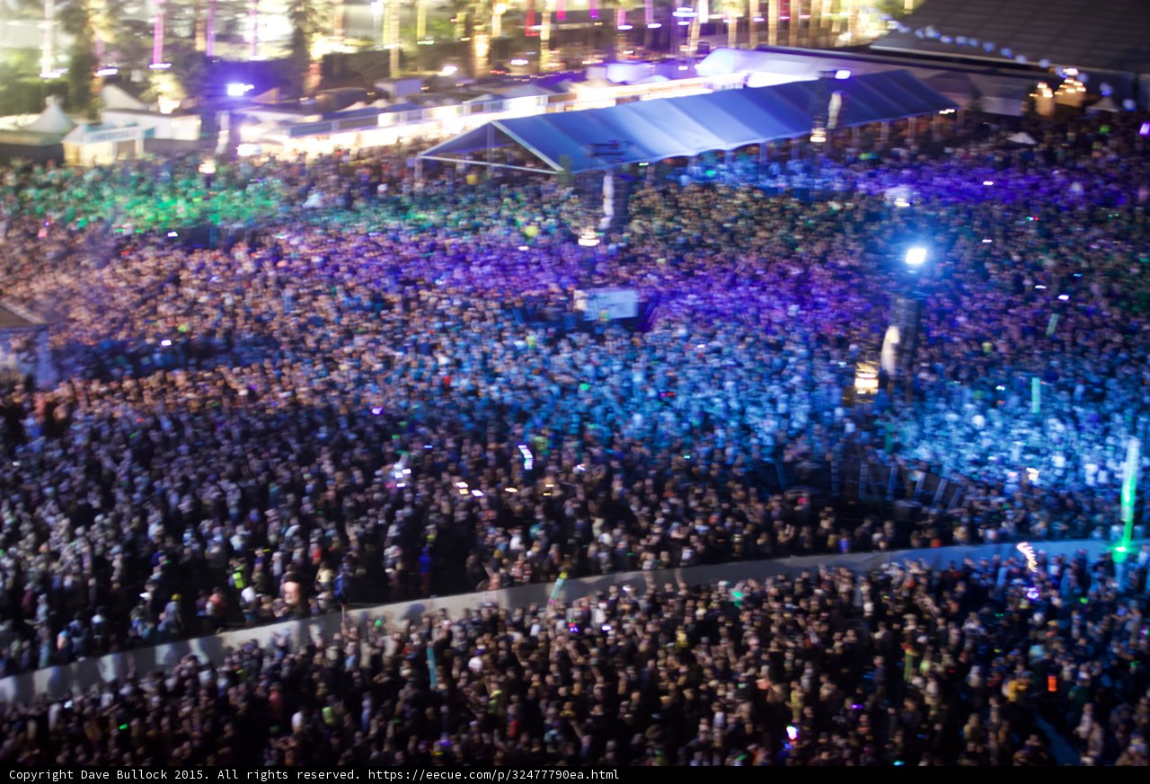 Lights & Lively Crowd at Coachella Concert