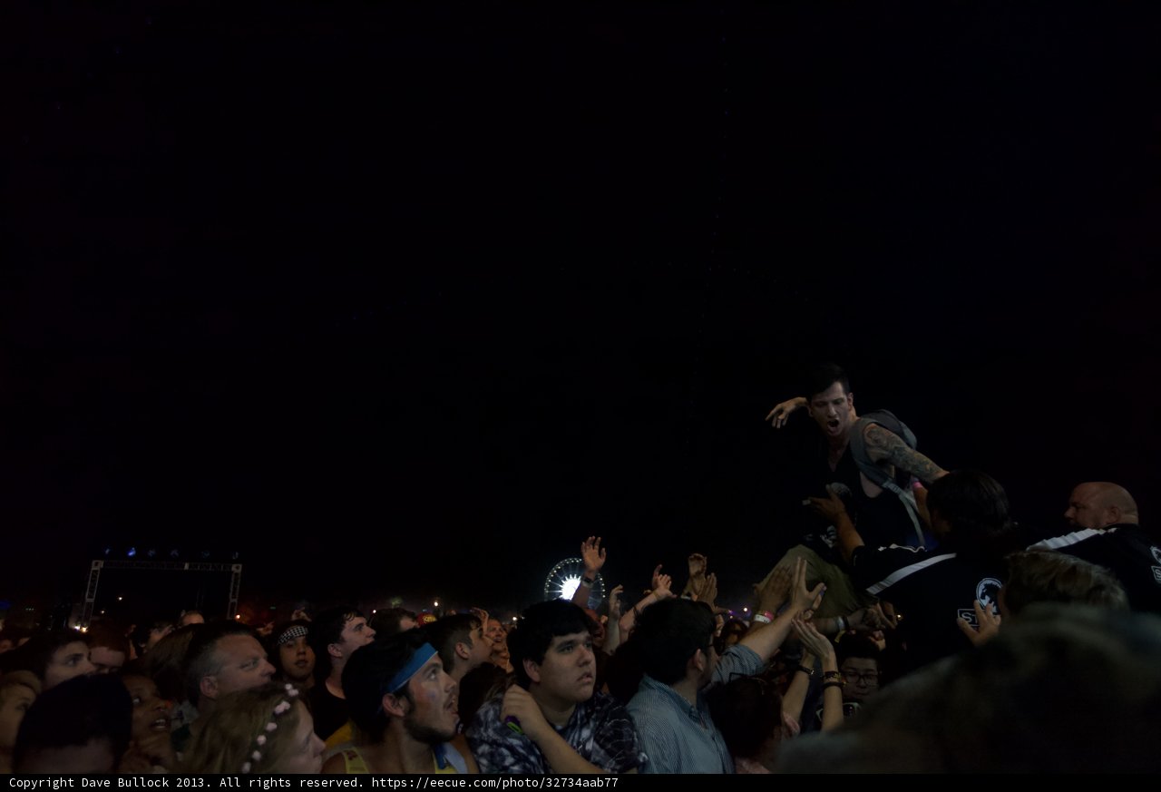 Crowd surfing at Coachella concert
