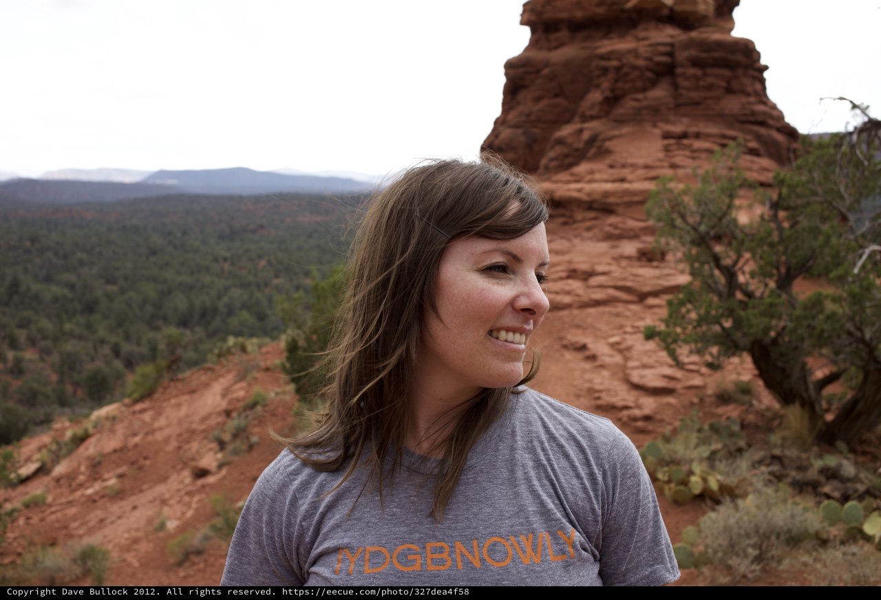 Smiling Woman at Sedona Red Rock Vista